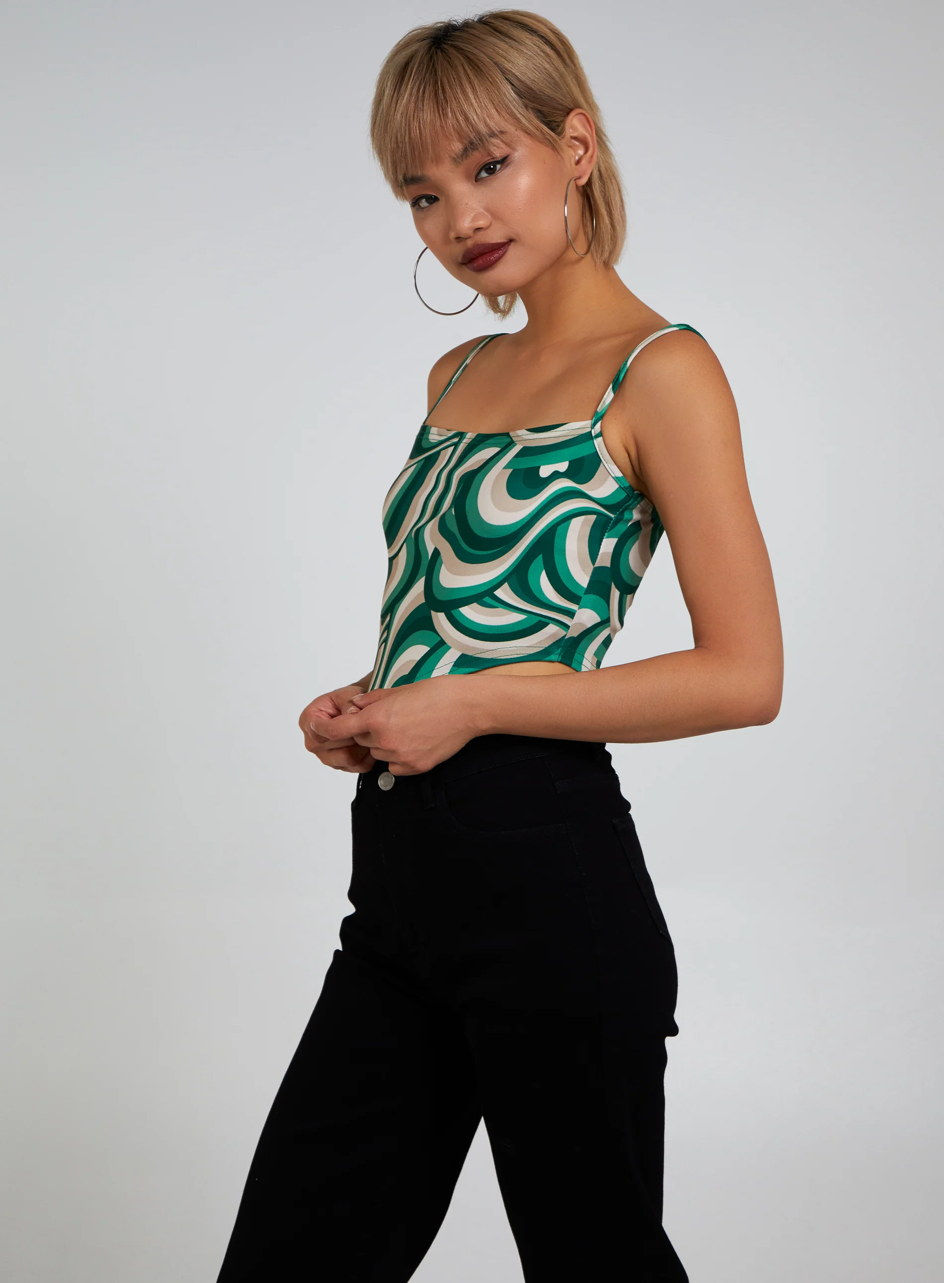 Abstract Print Handkerchief Top - Image 2