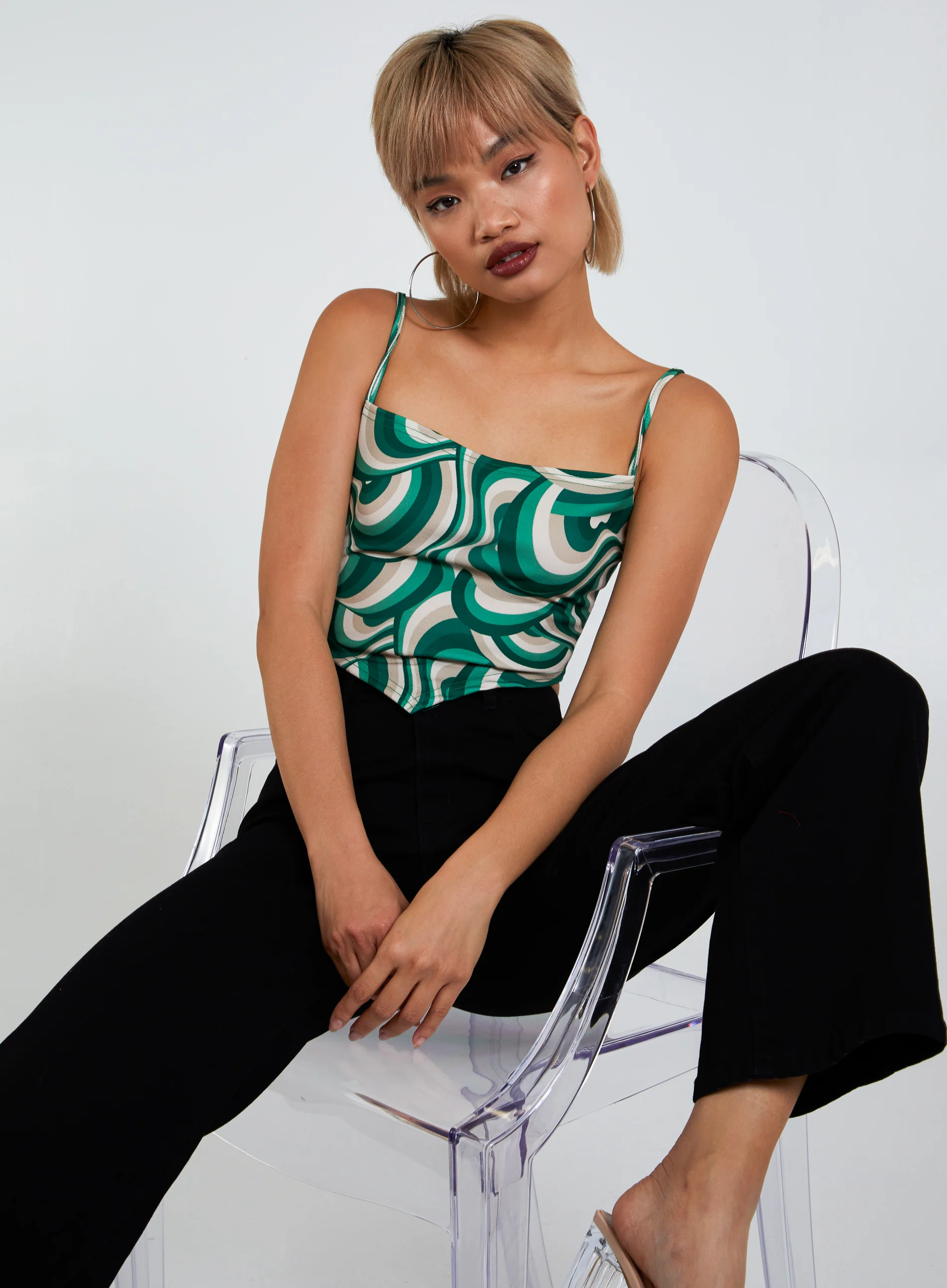 Abstract Print Handkerchief Top - Image 5