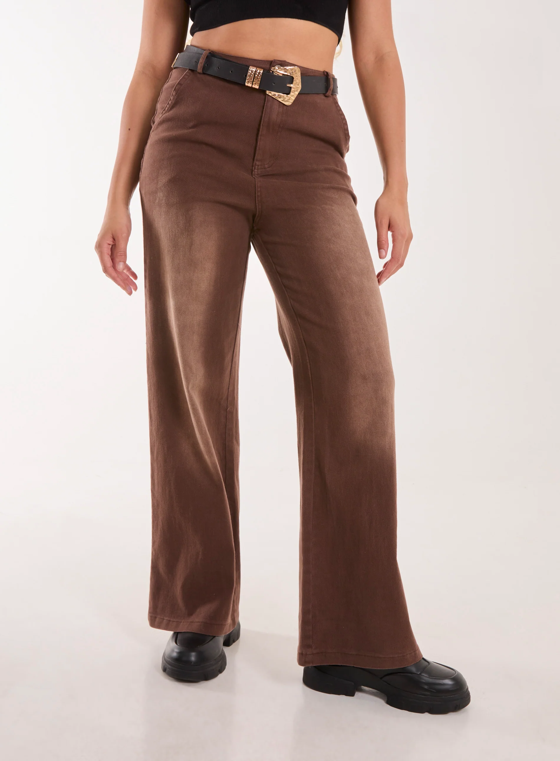 Acid Wash Wide Leg Jeans - Image 2