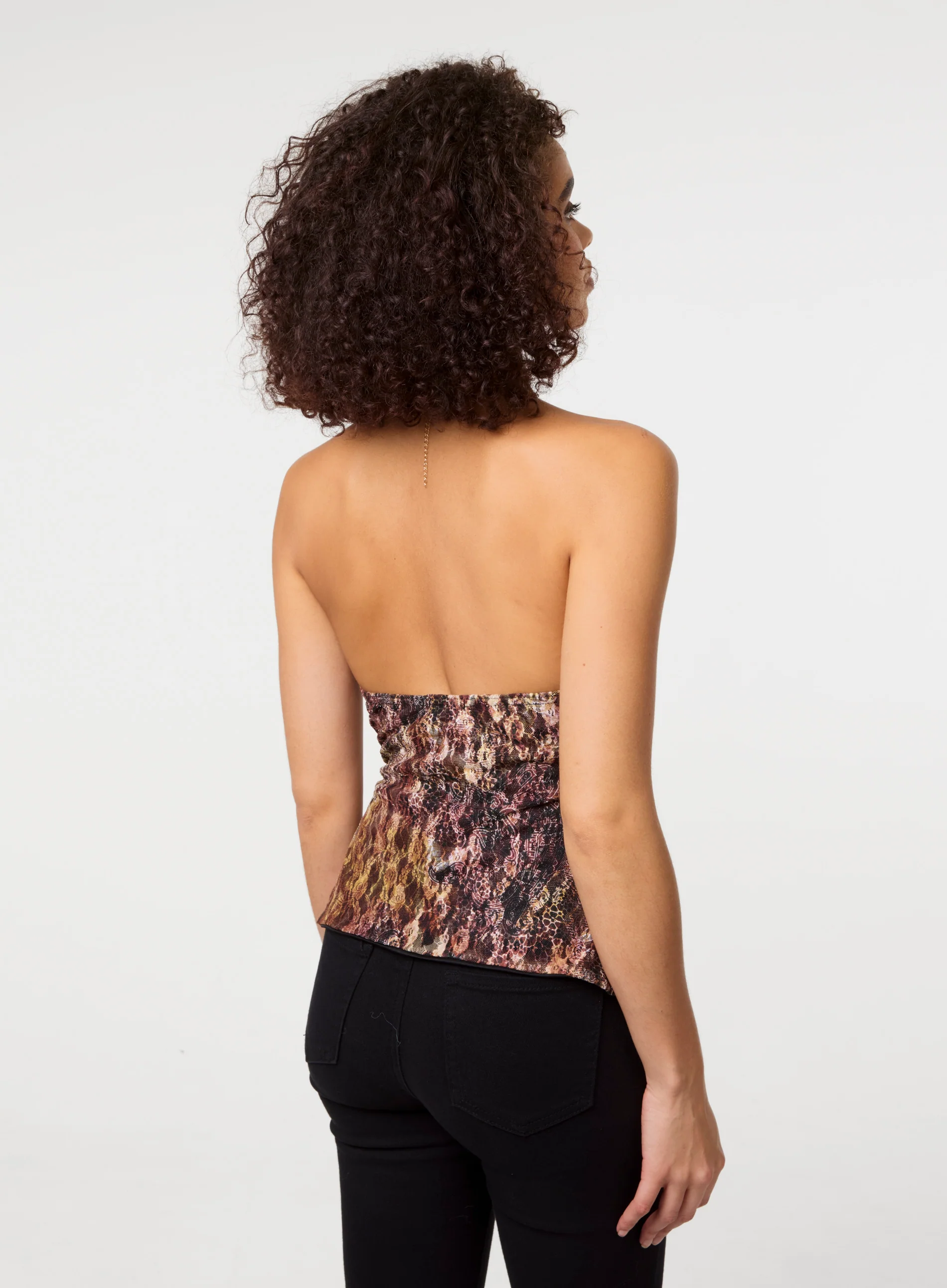 Animal Lace Halter Neck Top - Image 4