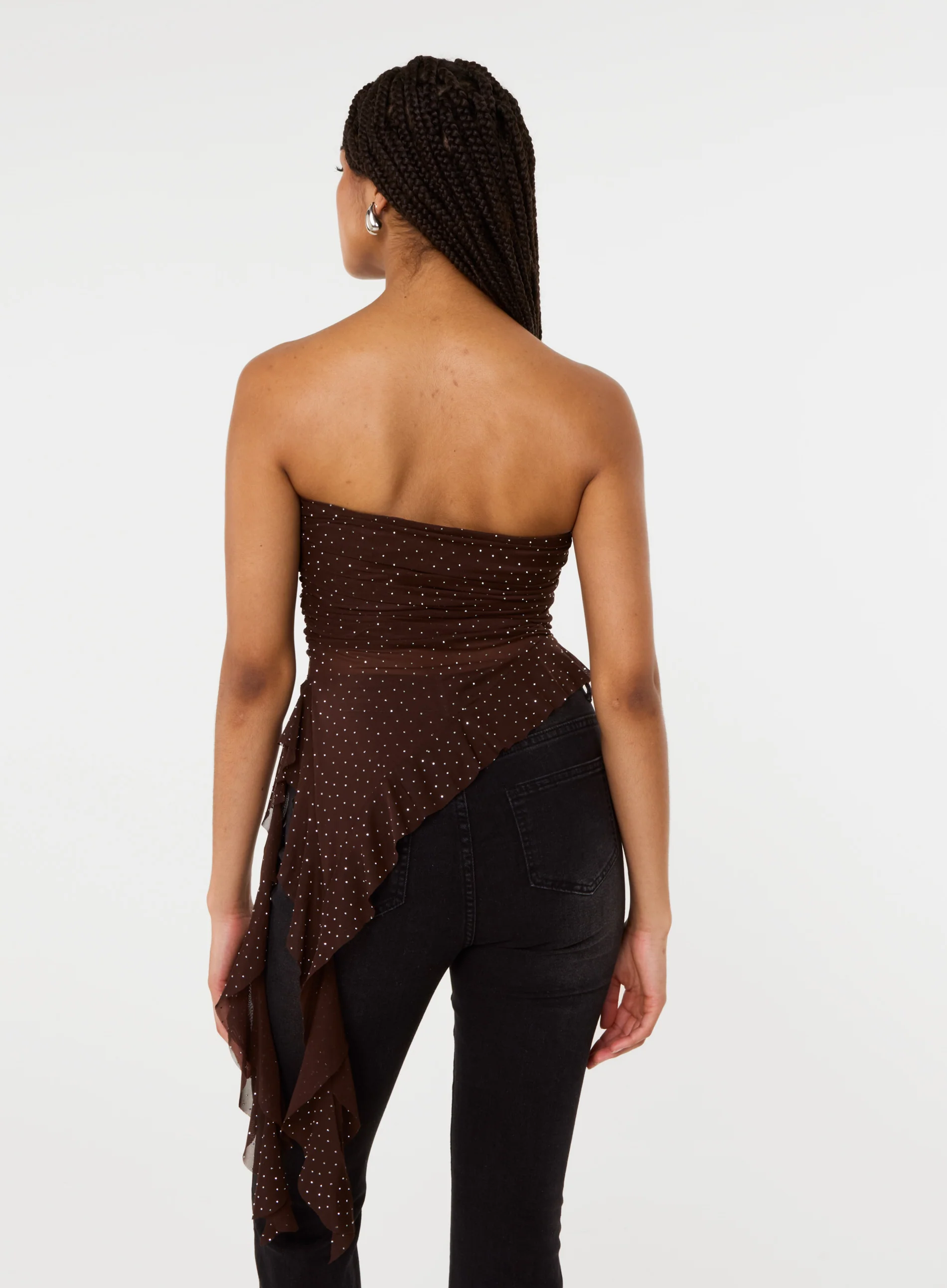 Asymmetric Diamante Bandeau Top - Image 4