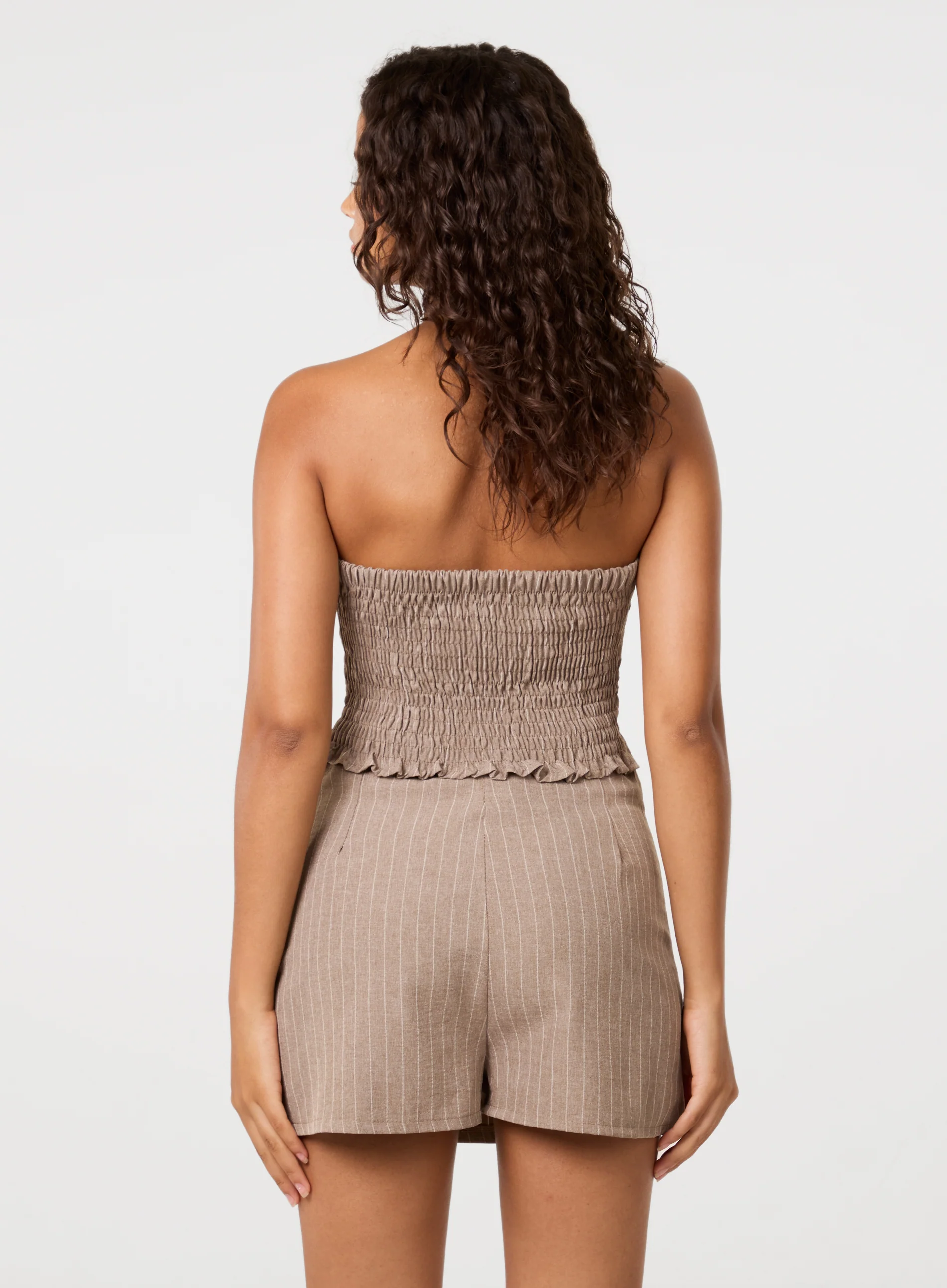 Bustier Pinstripe Button Top - Image 4