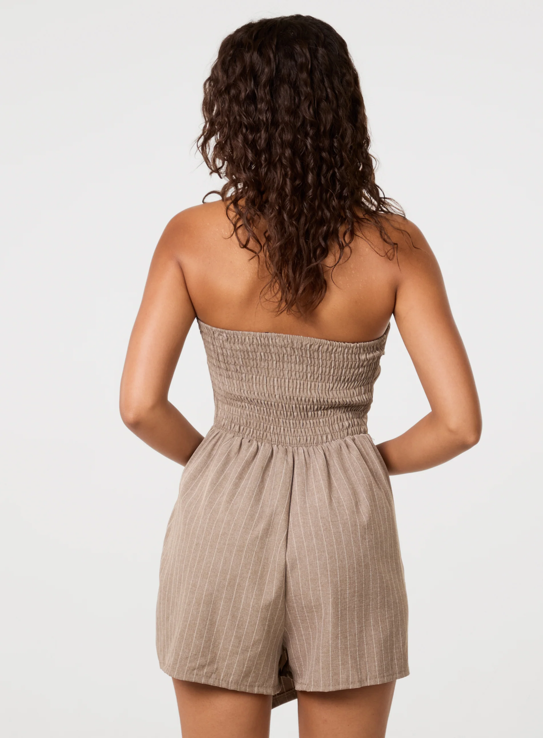 Pinstripe Bandeau Skort Dress - Image 4