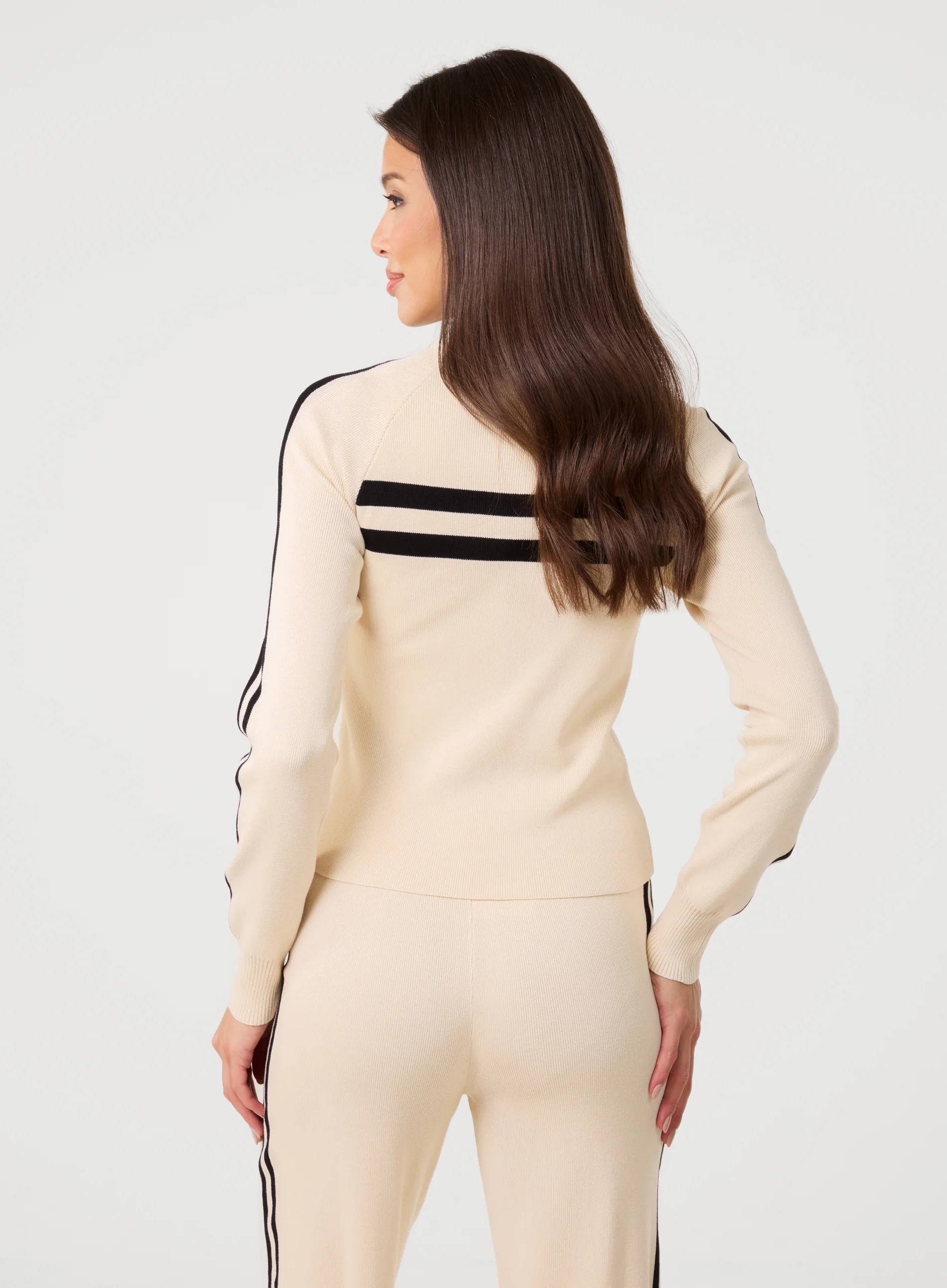 Stripe Front Zip Up Sweatshirt - Image 4