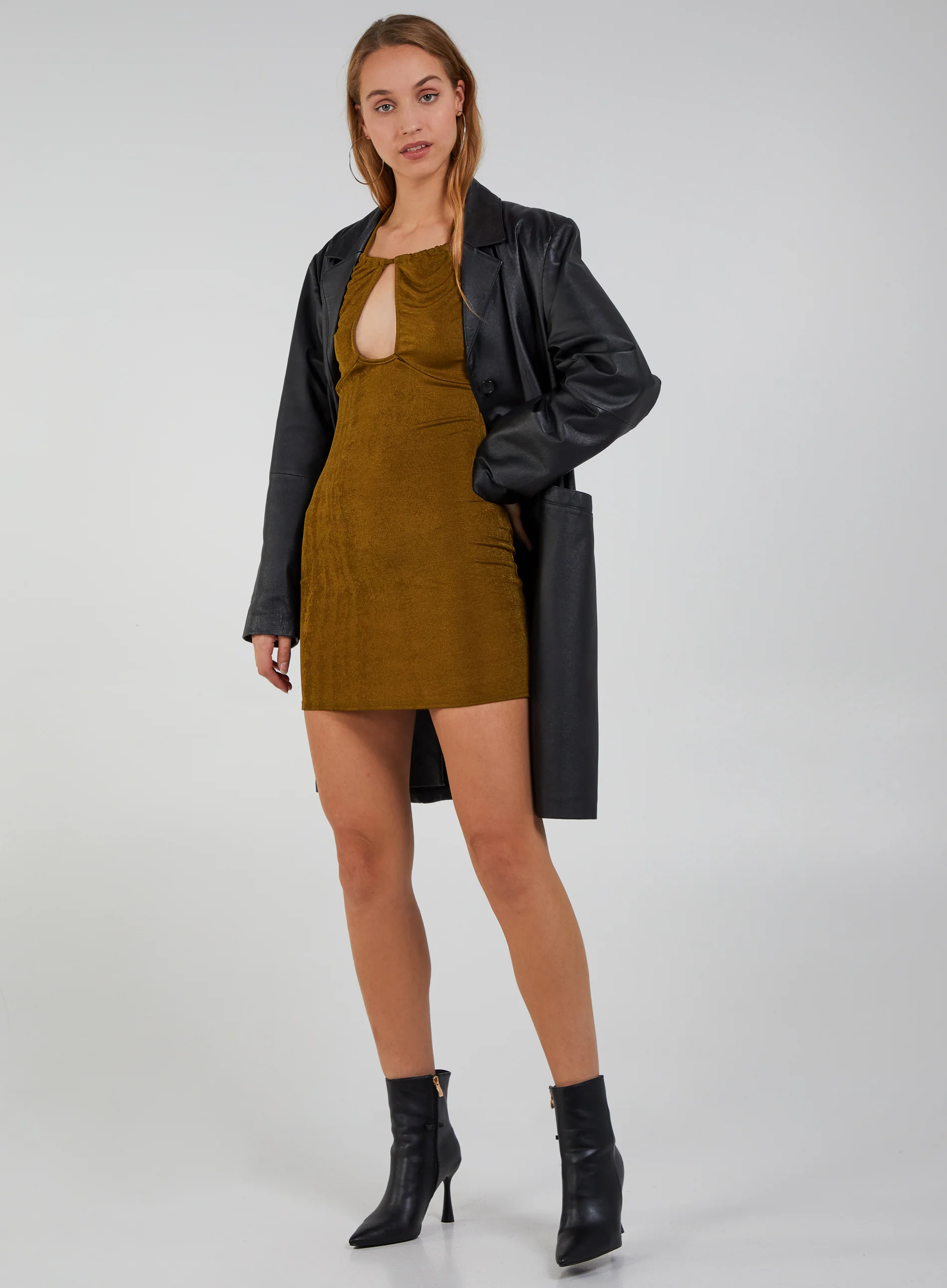 Halter Neck Slinky Mini Dress - Image 2