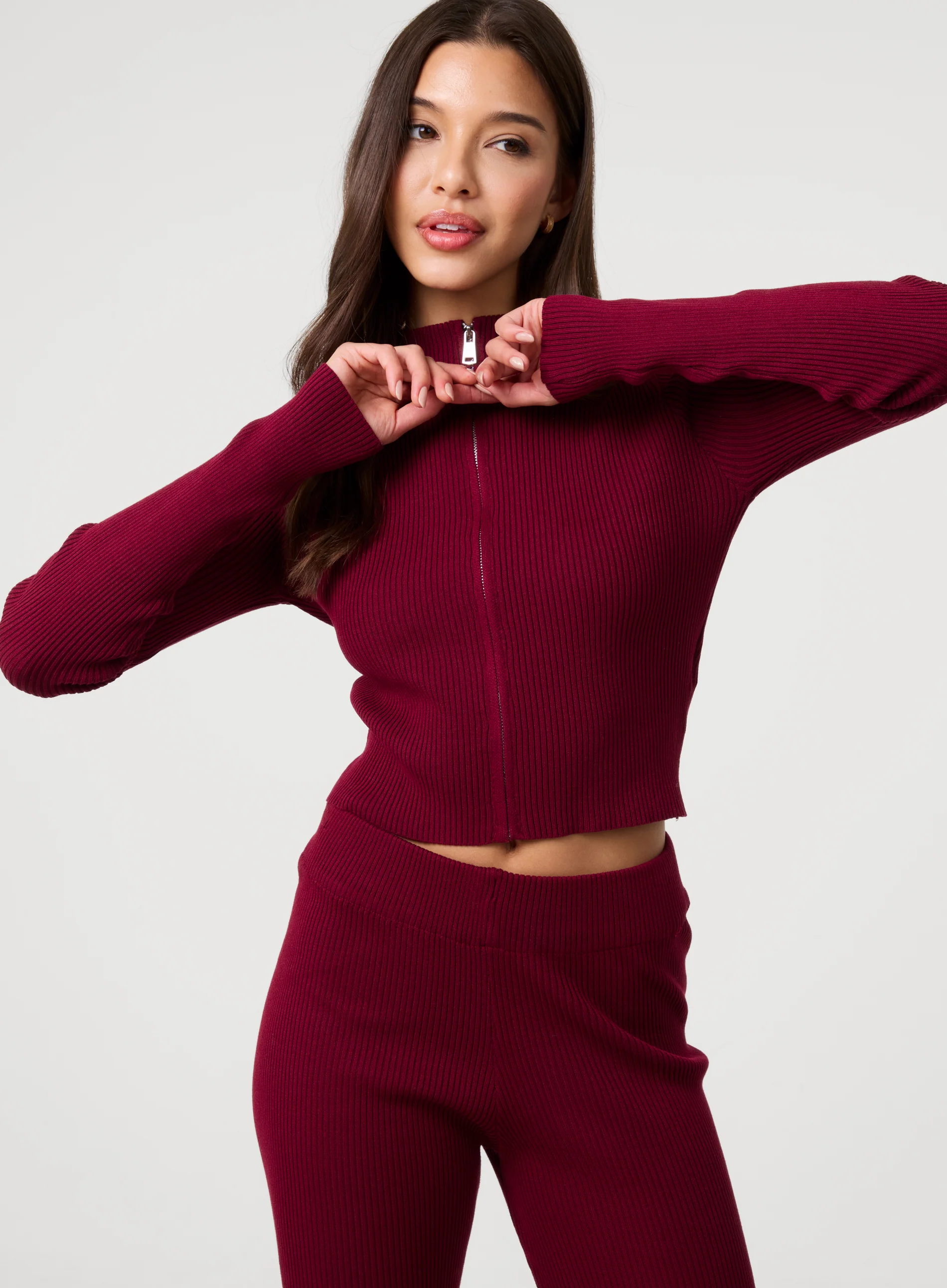 Zip Up Ribbed Set - Image 3