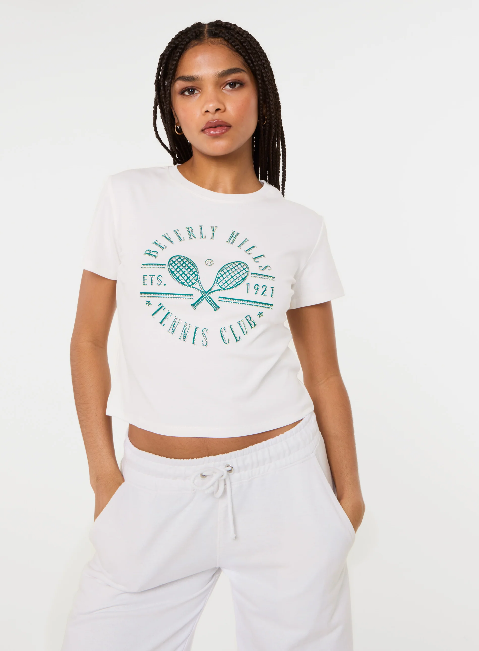 Beverly Hills Tennis Embellished T-Shirt - Image 2