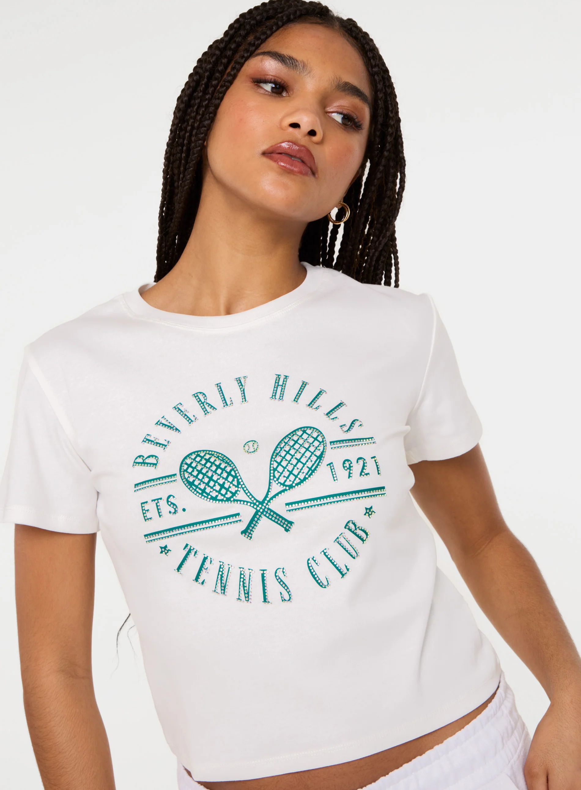 Beverly Hills Tennis Embellished T-Shirt - Image 4