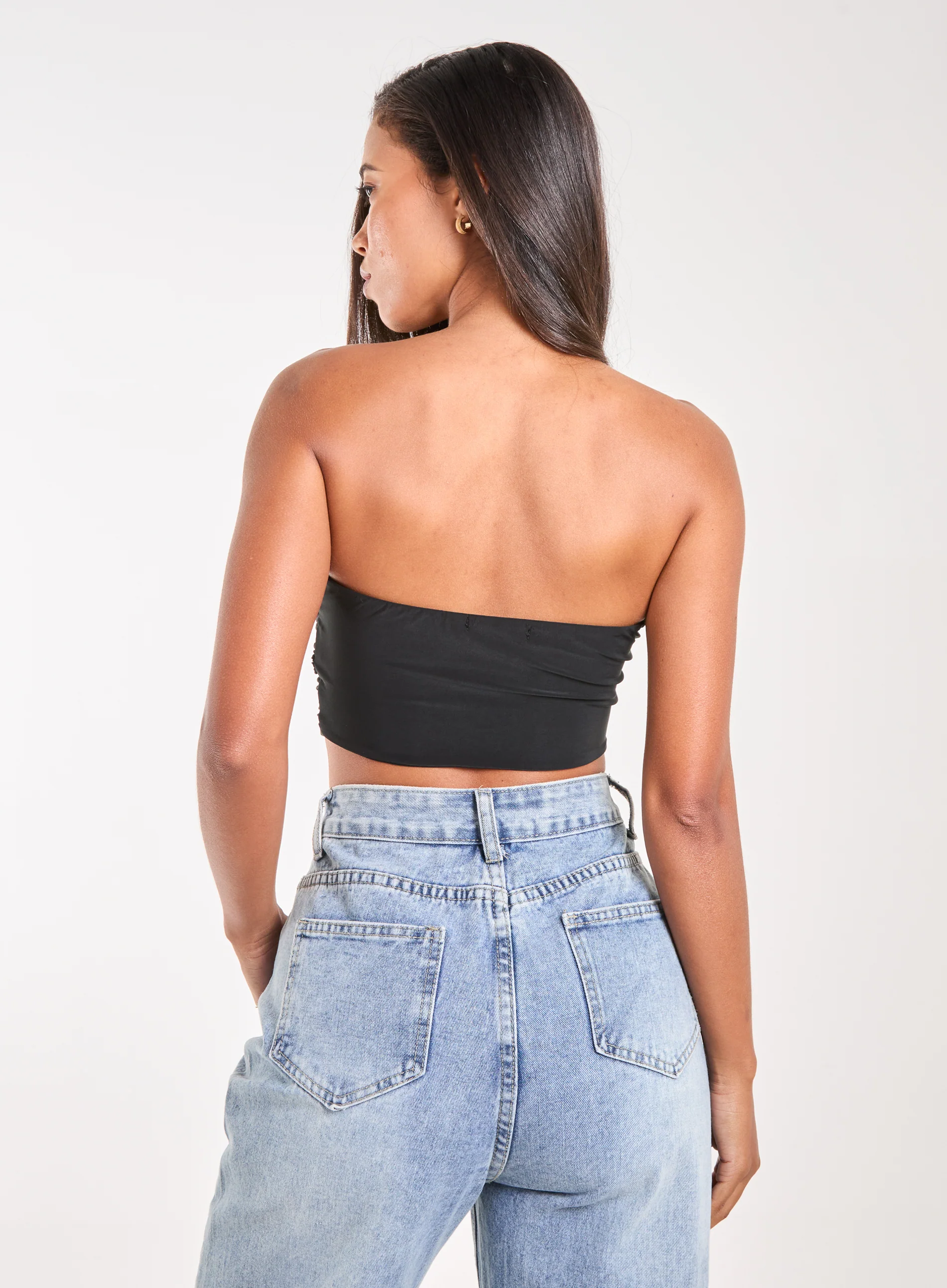 Bandeau Eyelet Detail Corset Top - Image 4