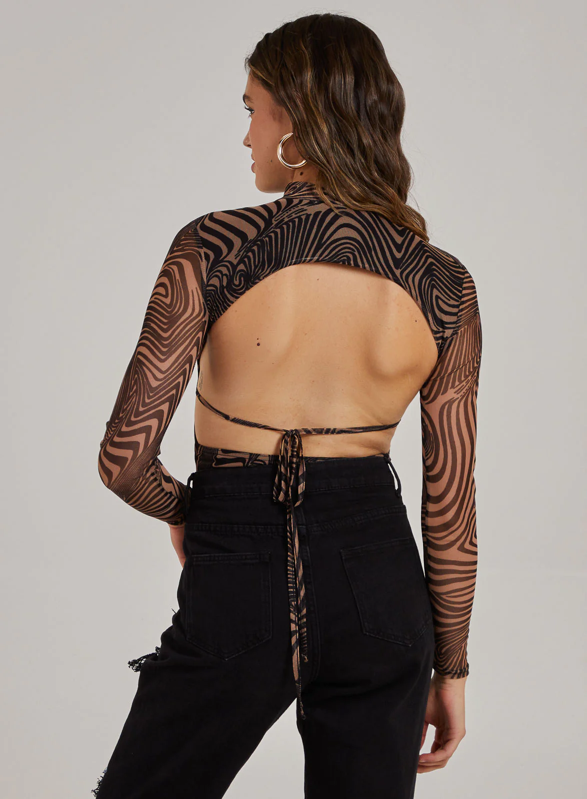 Zebra Swirl Backless Bodysuit - Image 2