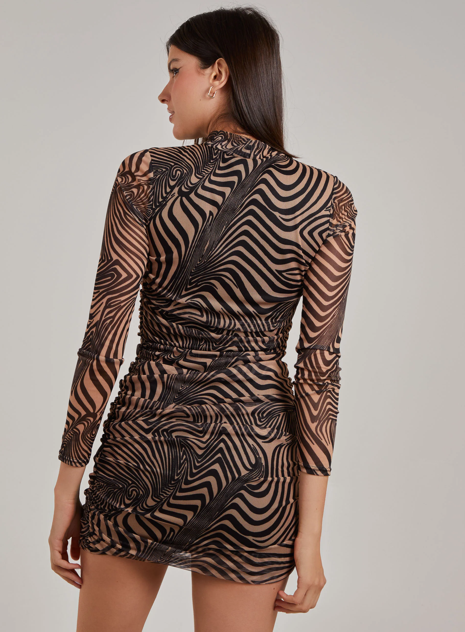 Zebra Swirl High Neck Dress - Image 4