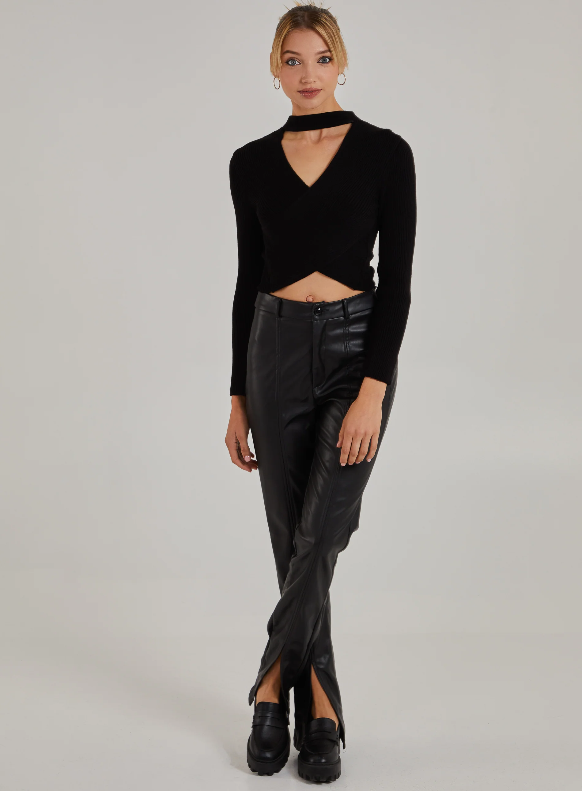Choker Twist Front Knit Top - Image 2