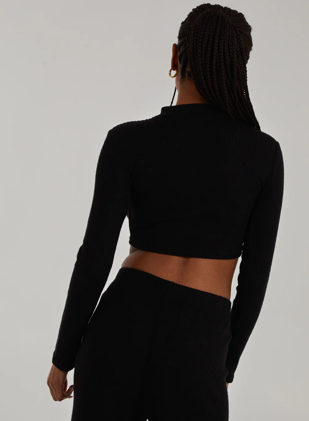 Chunky Brushed Rib Zip Up Top - Image 4
