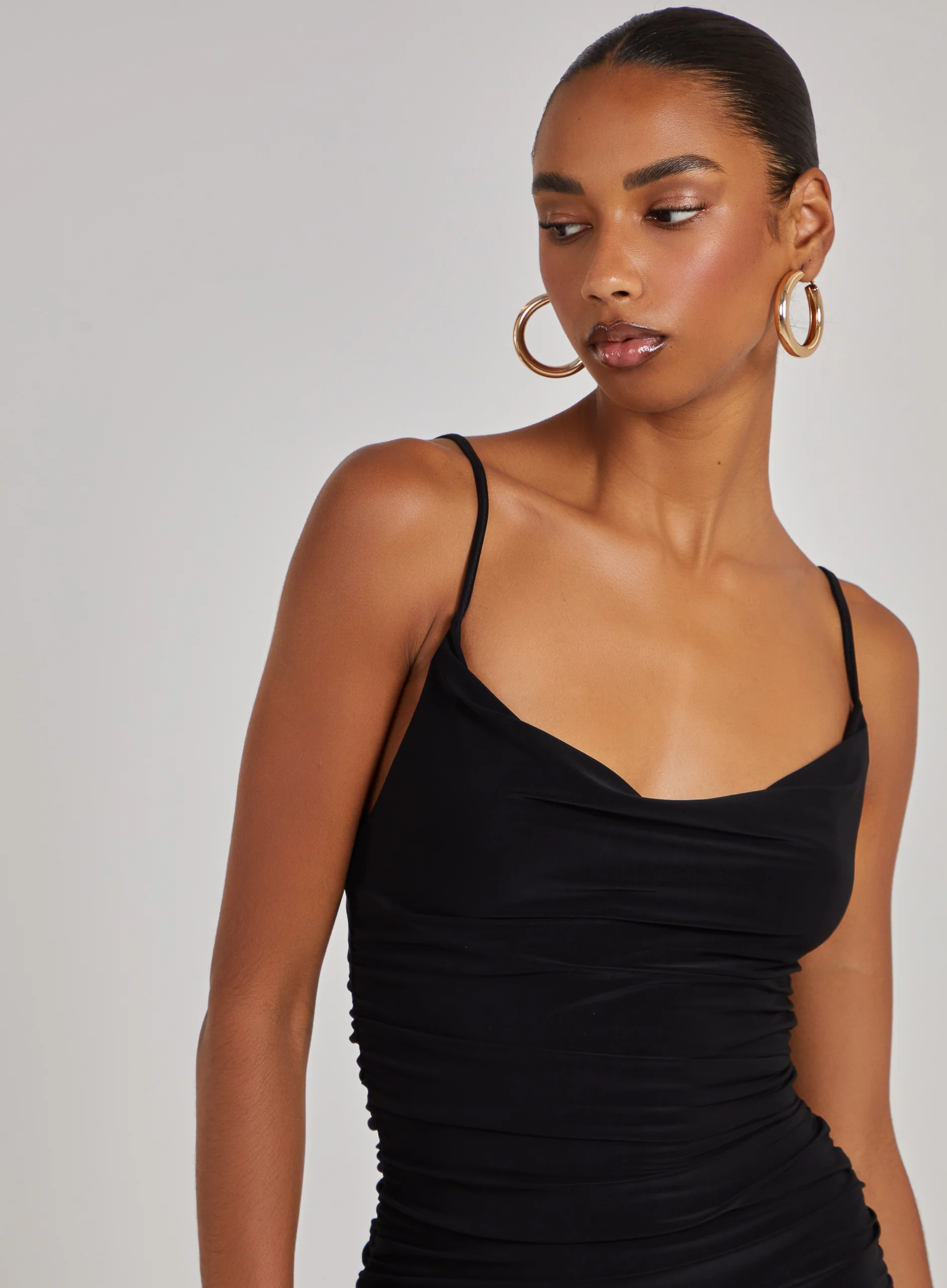 Cowl Neck Gathered Maxi Dress - Image 2