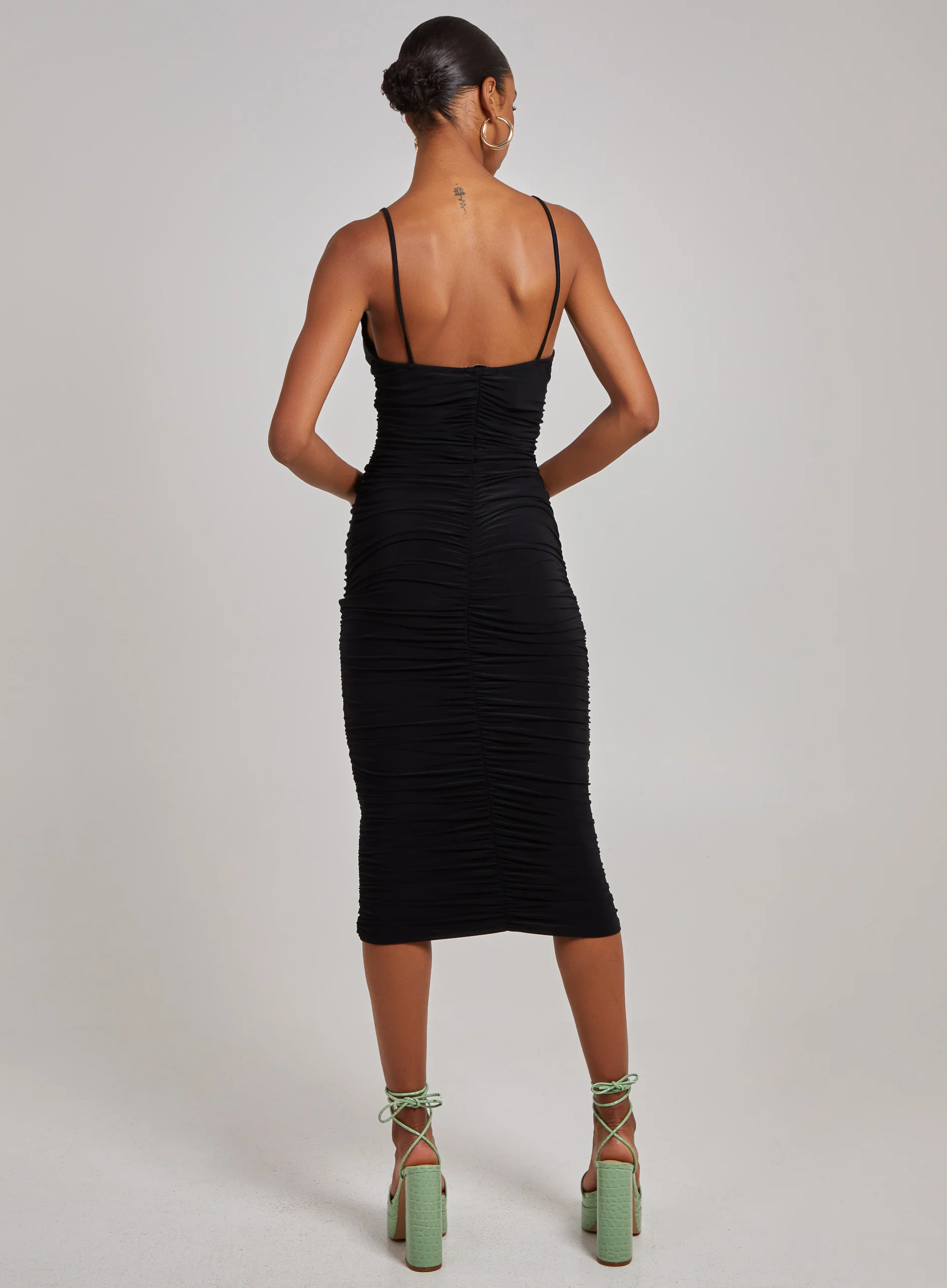 Cowl Neck Gathered Maxi Dress - Image 5