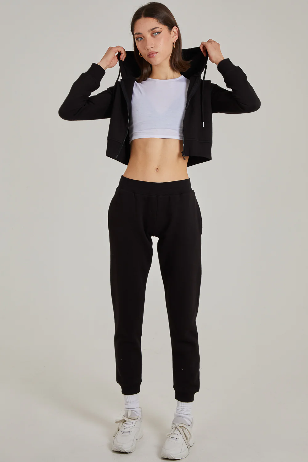 Cropped Zip Through Hoodie - Image 3