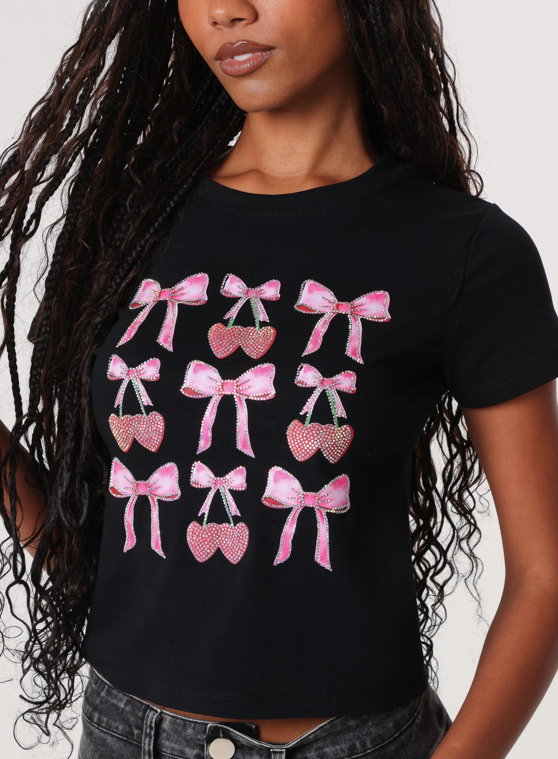 Diamante Bow T-shirt - Image 3