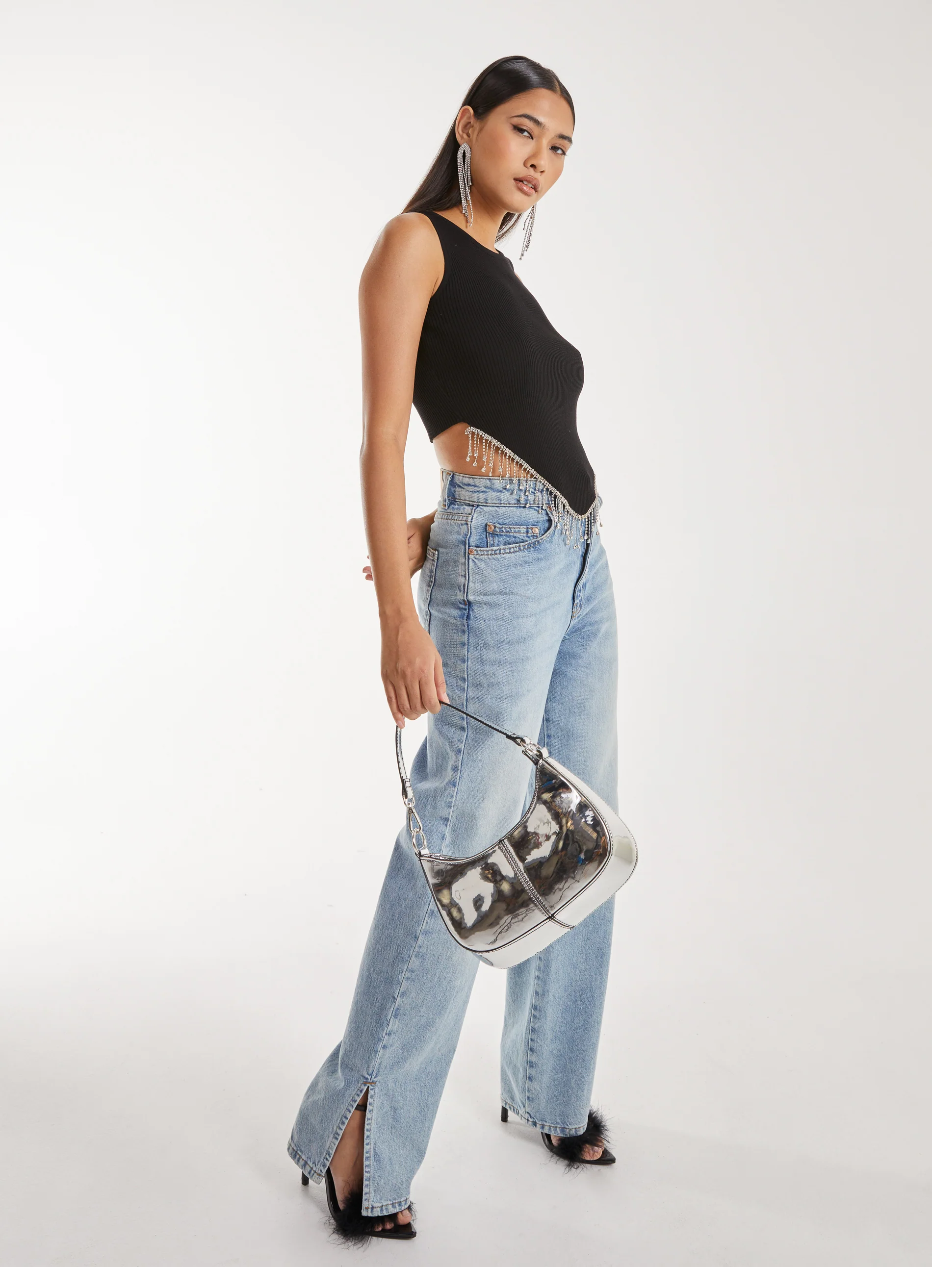 Diamante Hem Hanky Top - Image 2