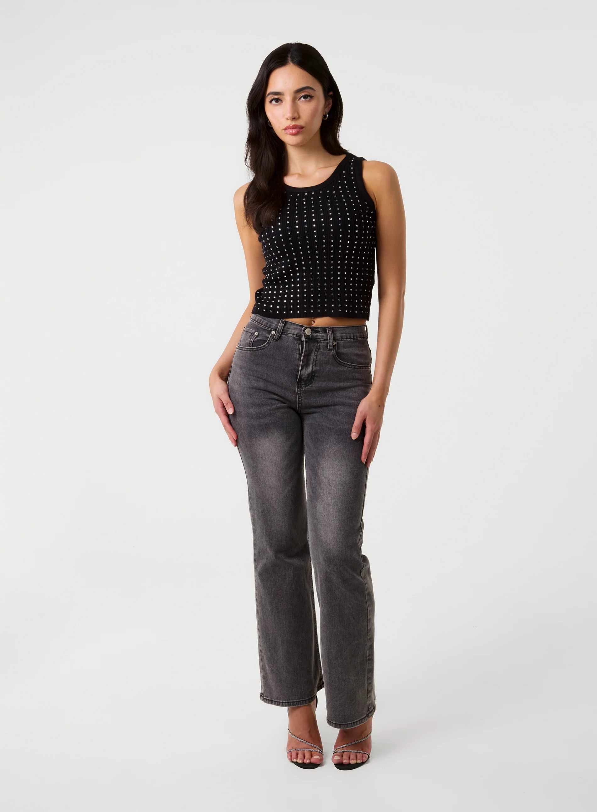 Diamante Ribbed Vest - Image 2