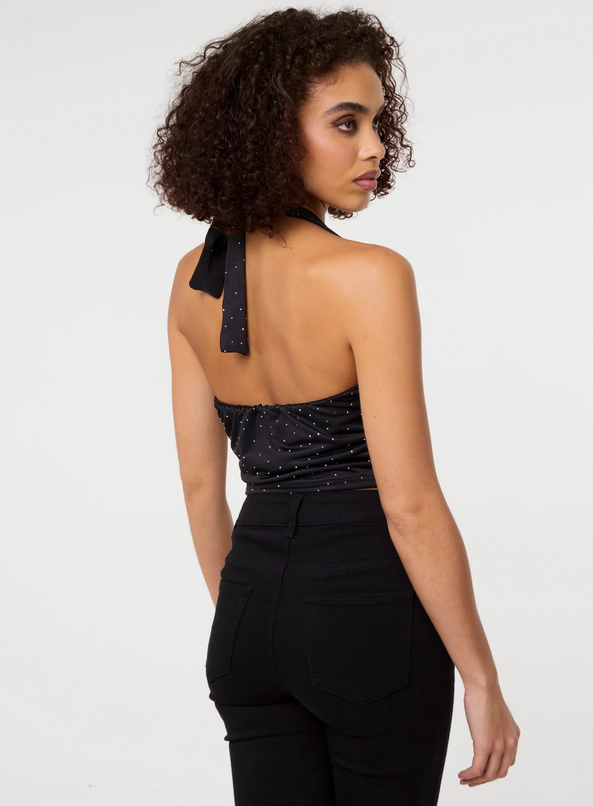 Diamante Slinky Halter Top - Image 4