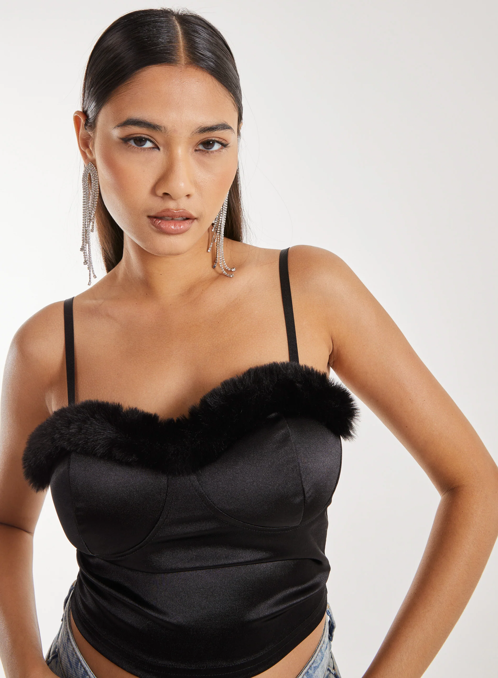 Fuzzy Trim Bralette - Image 3