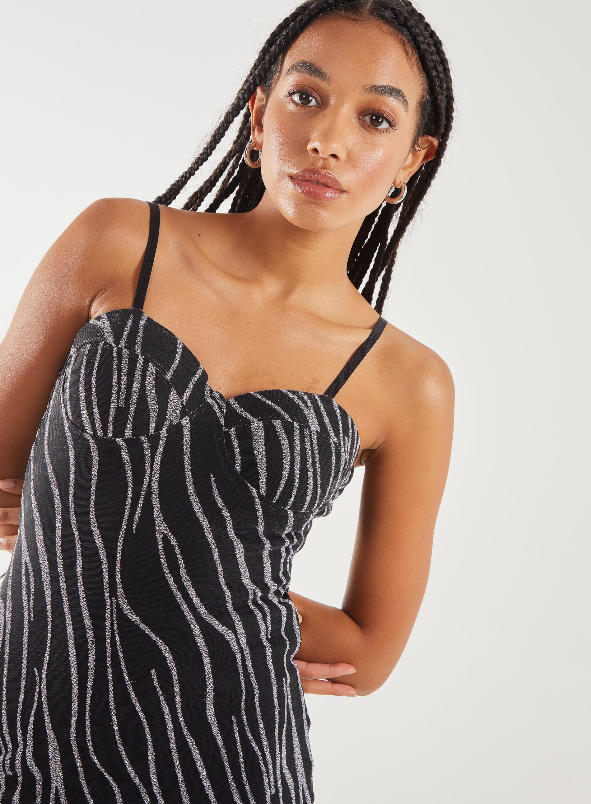 Glitter Zebra Bodycon Dress - Image 2