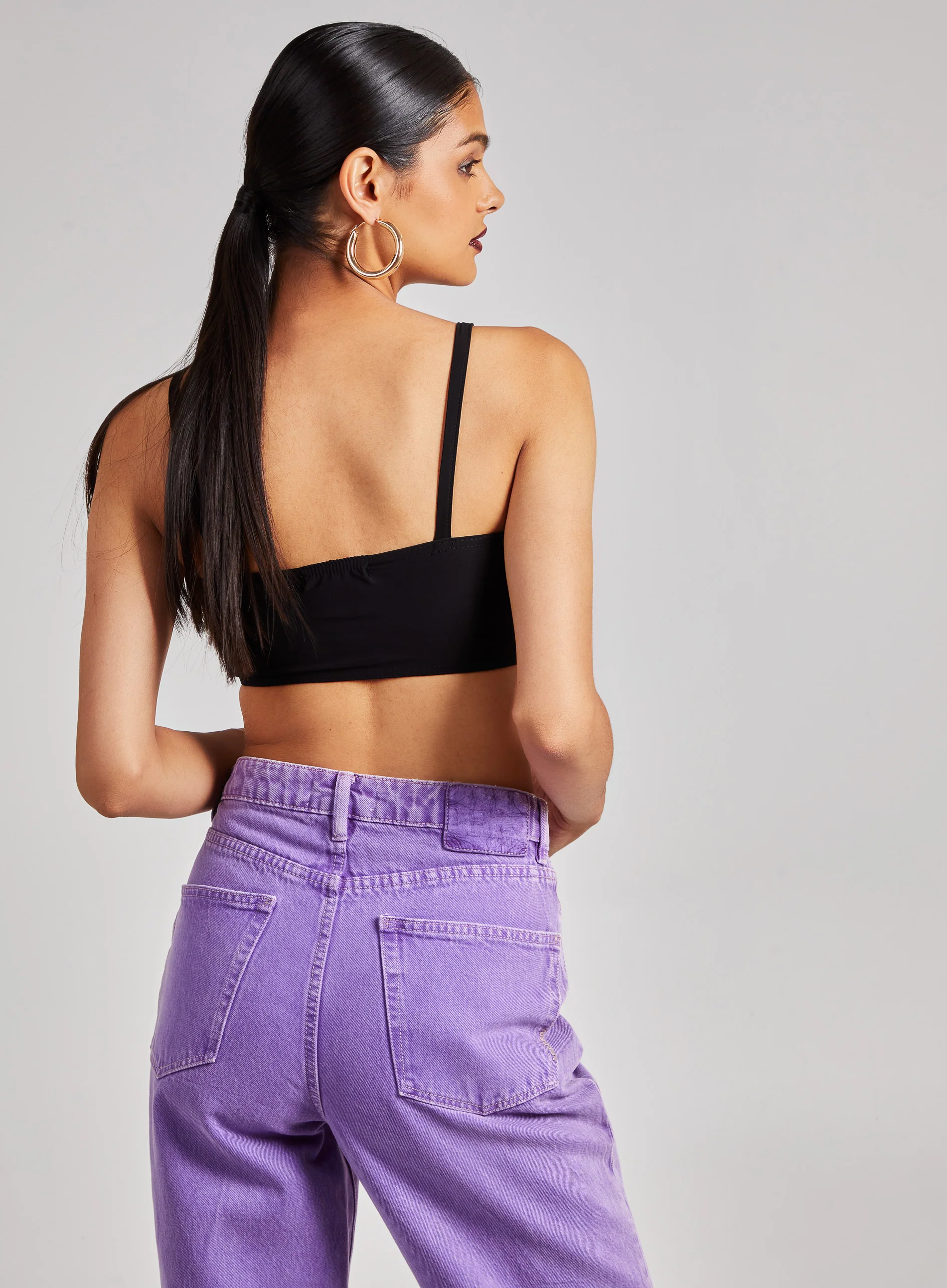 Gold Trim Slinky Crop Top - Image 5