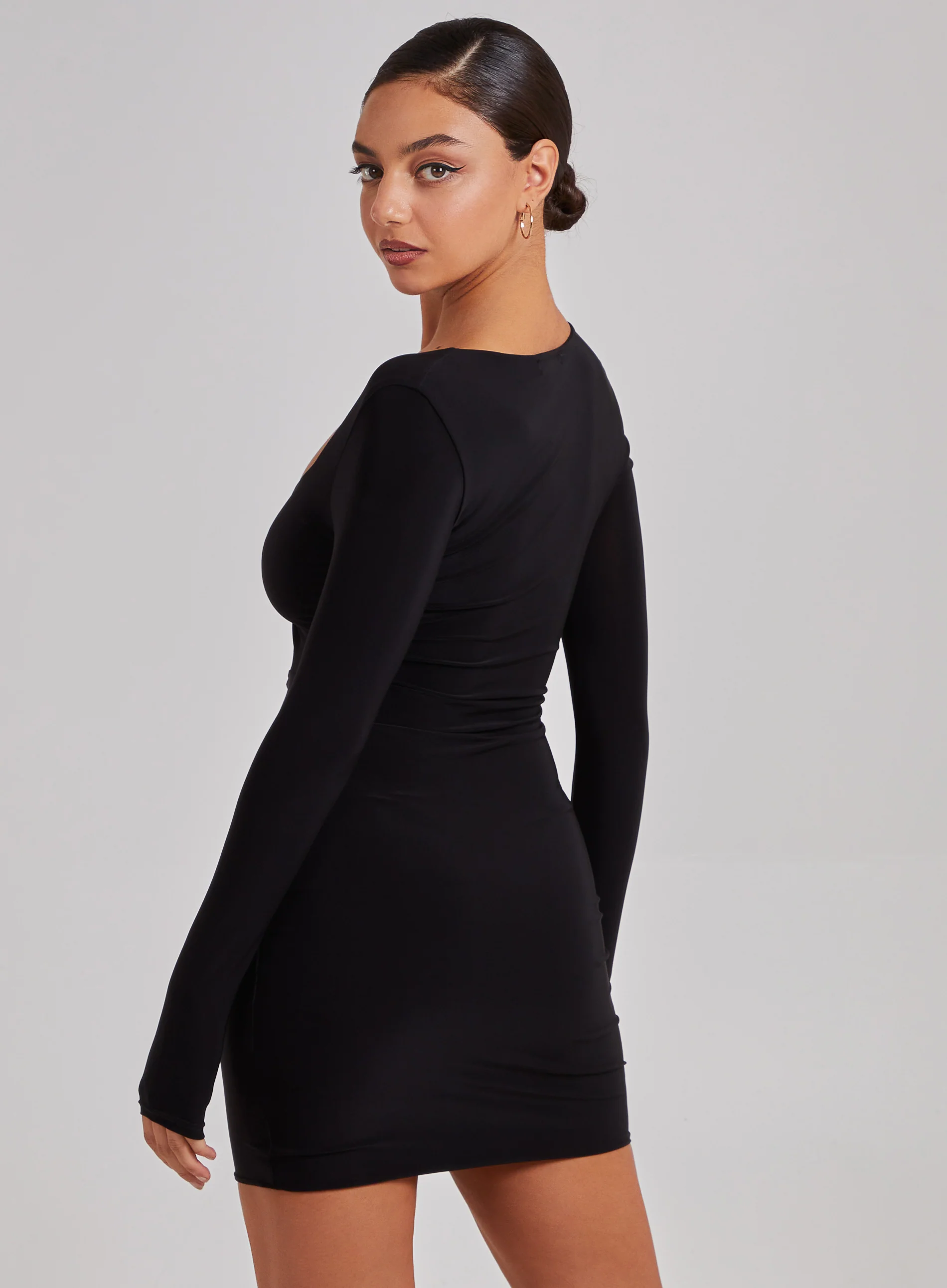 Gold Trim Slinky Cut Out Dress - Image 4