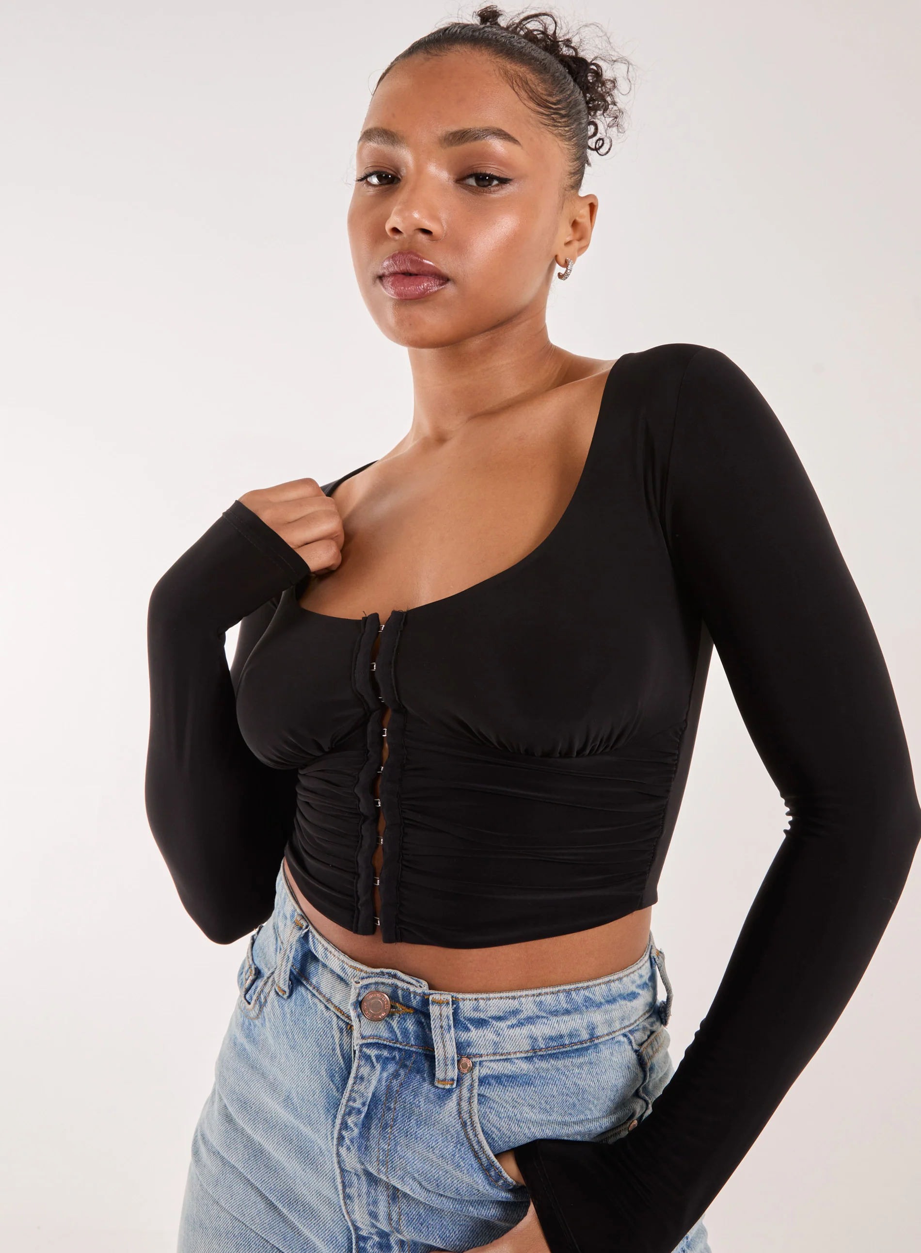 Hook and Eye Long Sleeve Top - Image 3