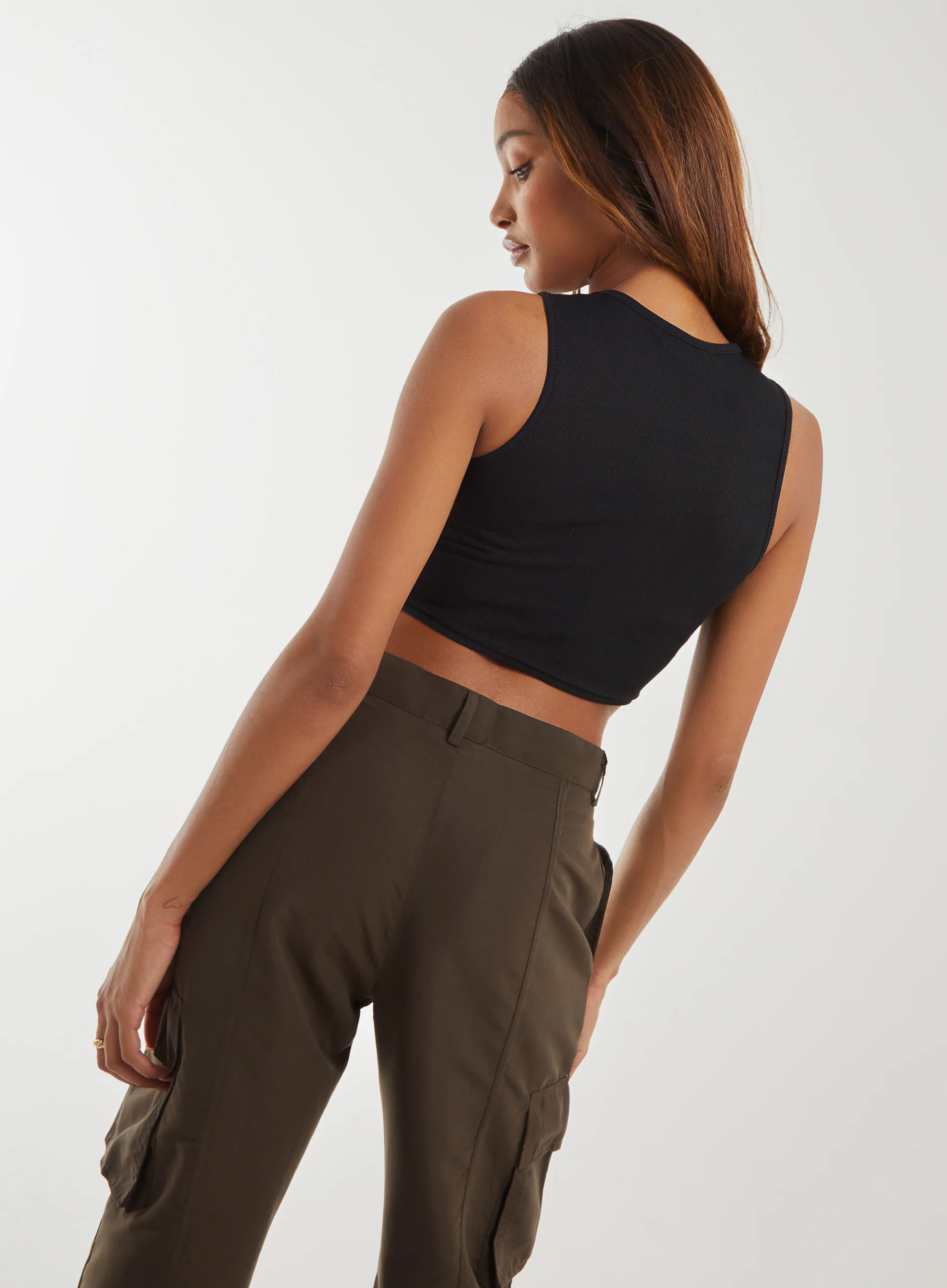 LA Ribbed Racer Cropped Vest - Image 4