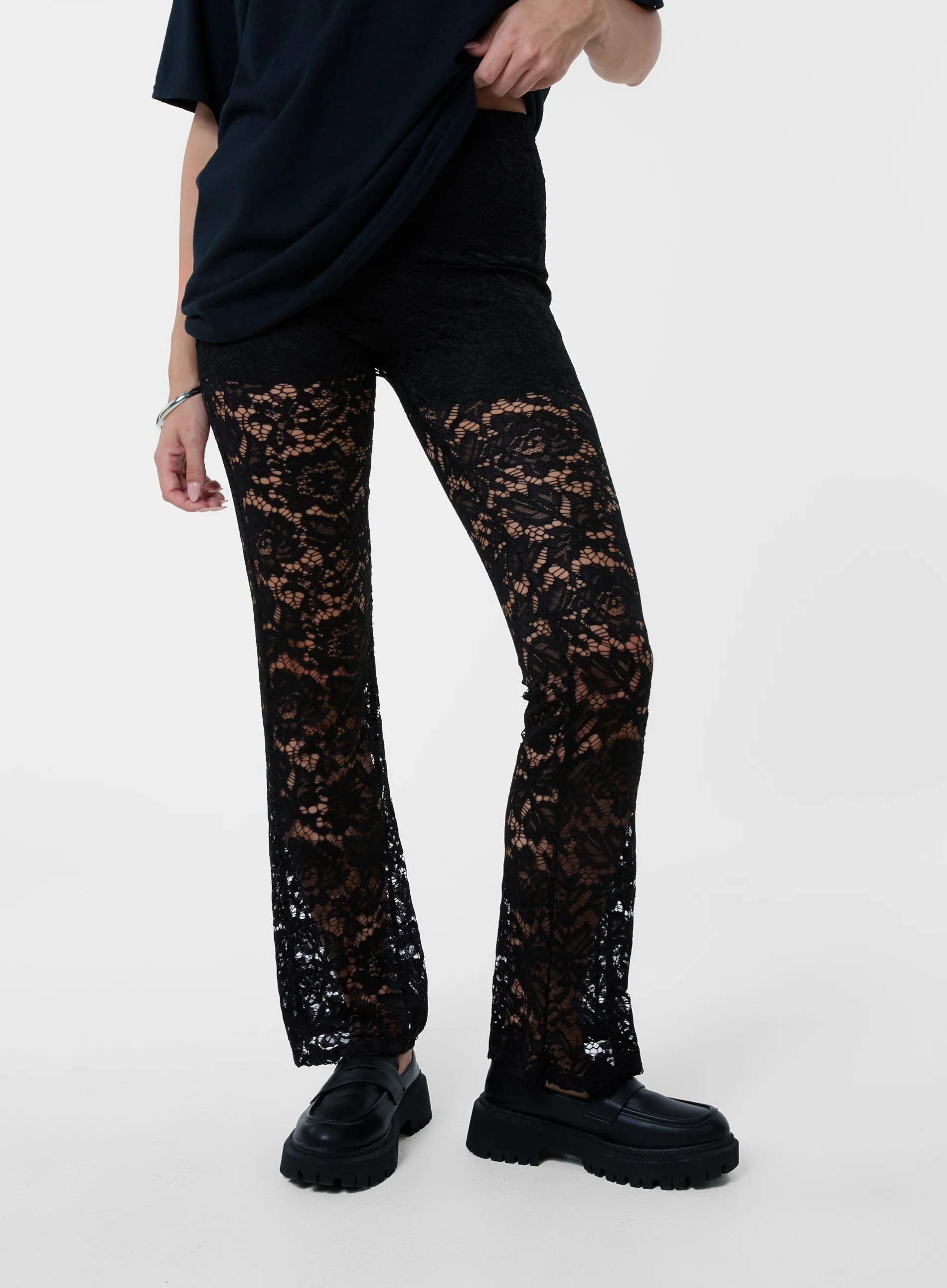 Lace Flared Trousers - Image 3