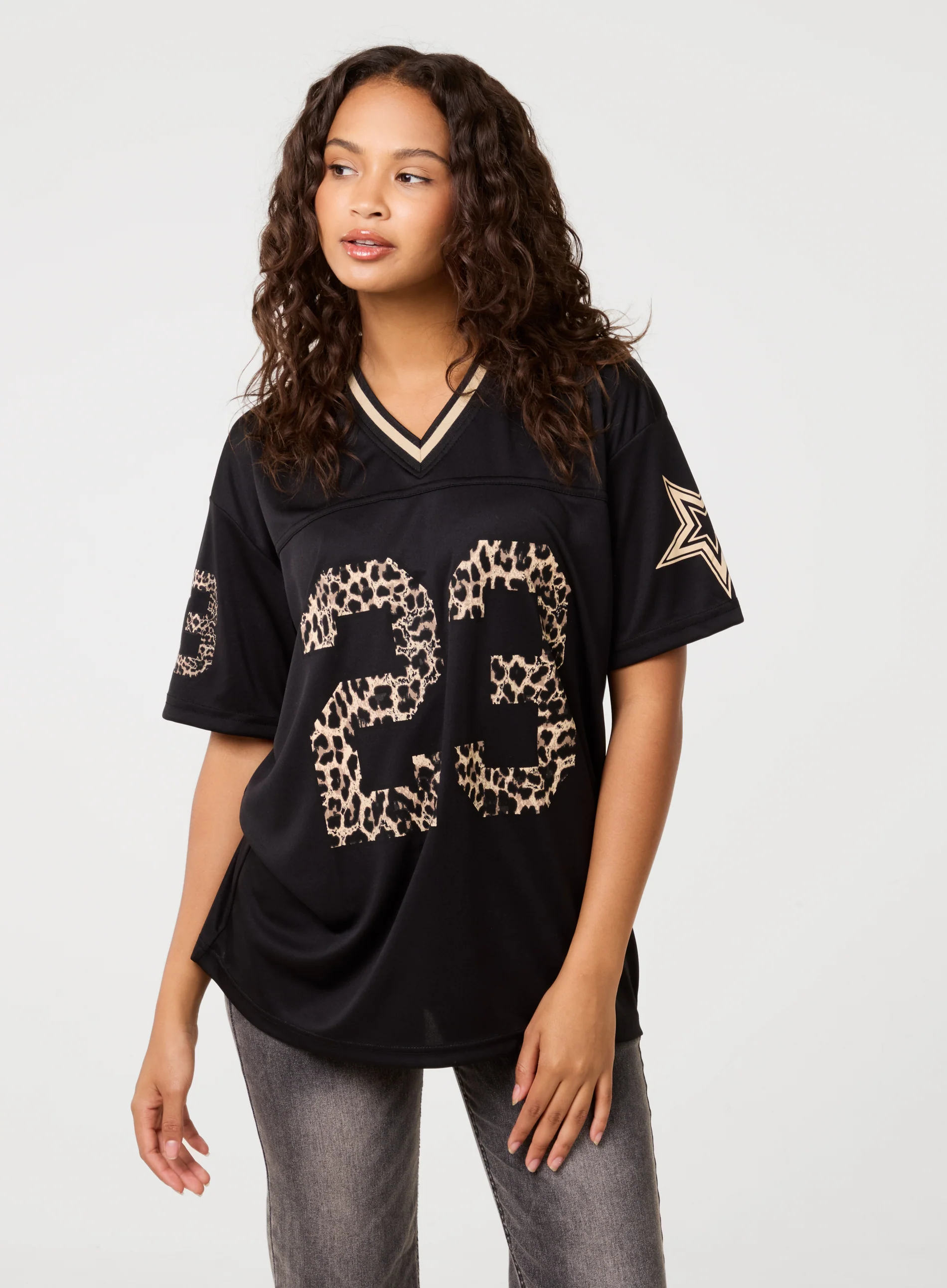 Leopard Detail Sports Jersey