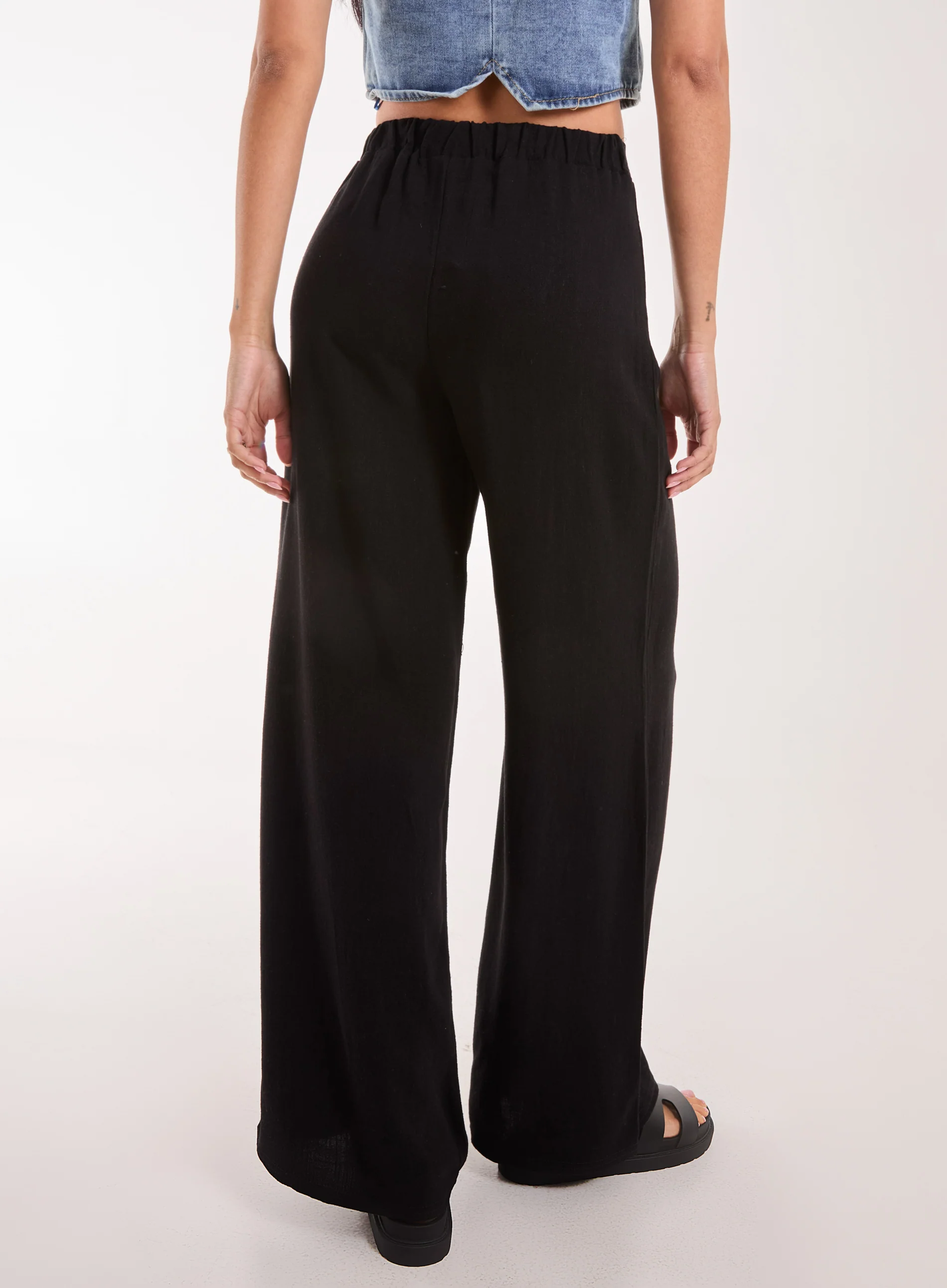 Linen Straight High Waist Trousers - Image 4