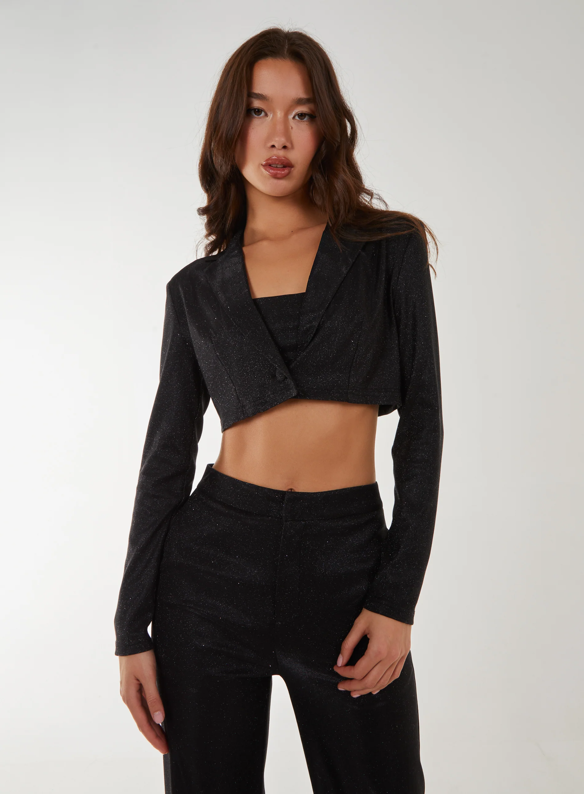 Metallic Cropped Blazer