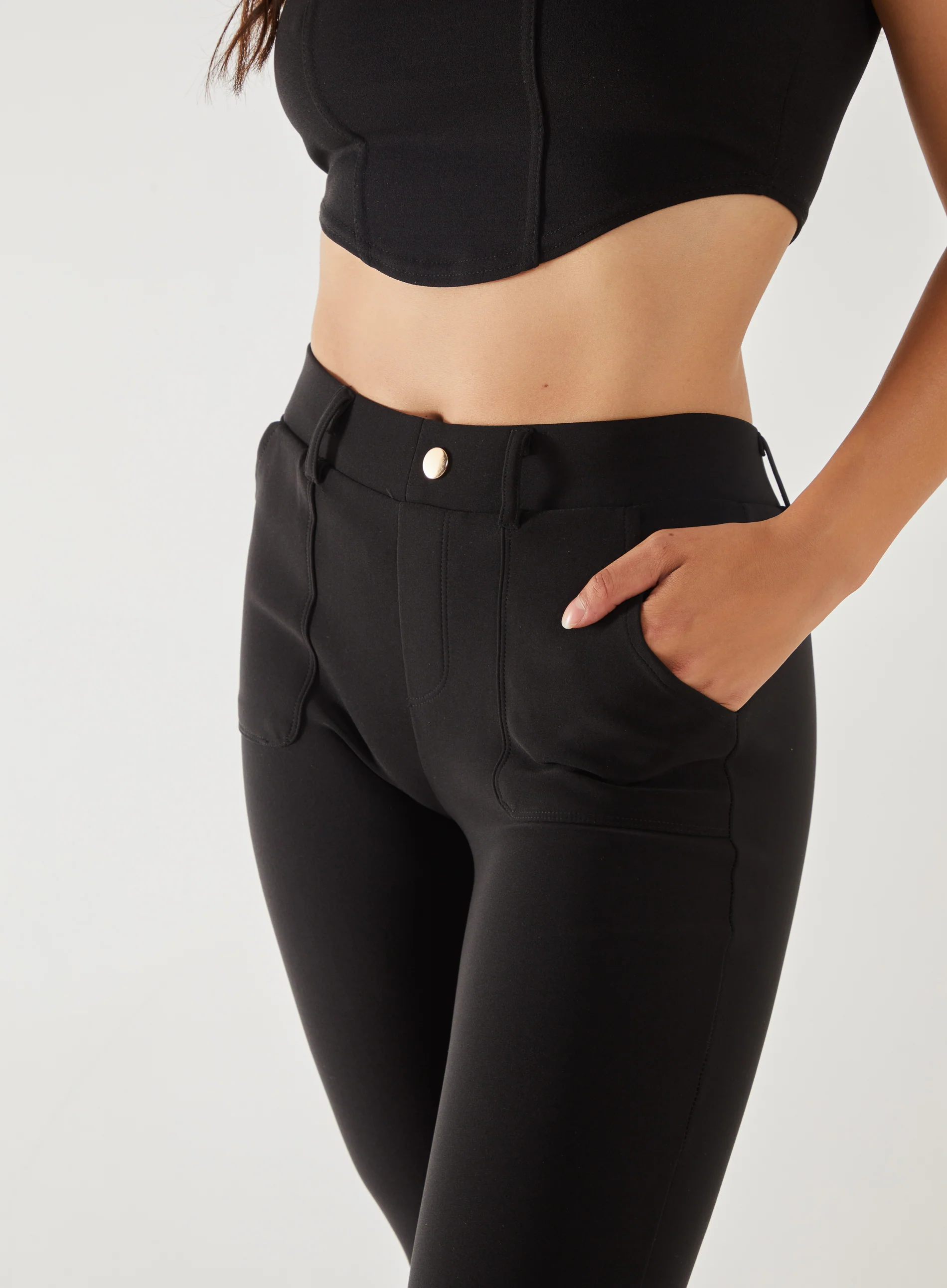 Ponte Pocket Slim Fit Trousers - Image 2