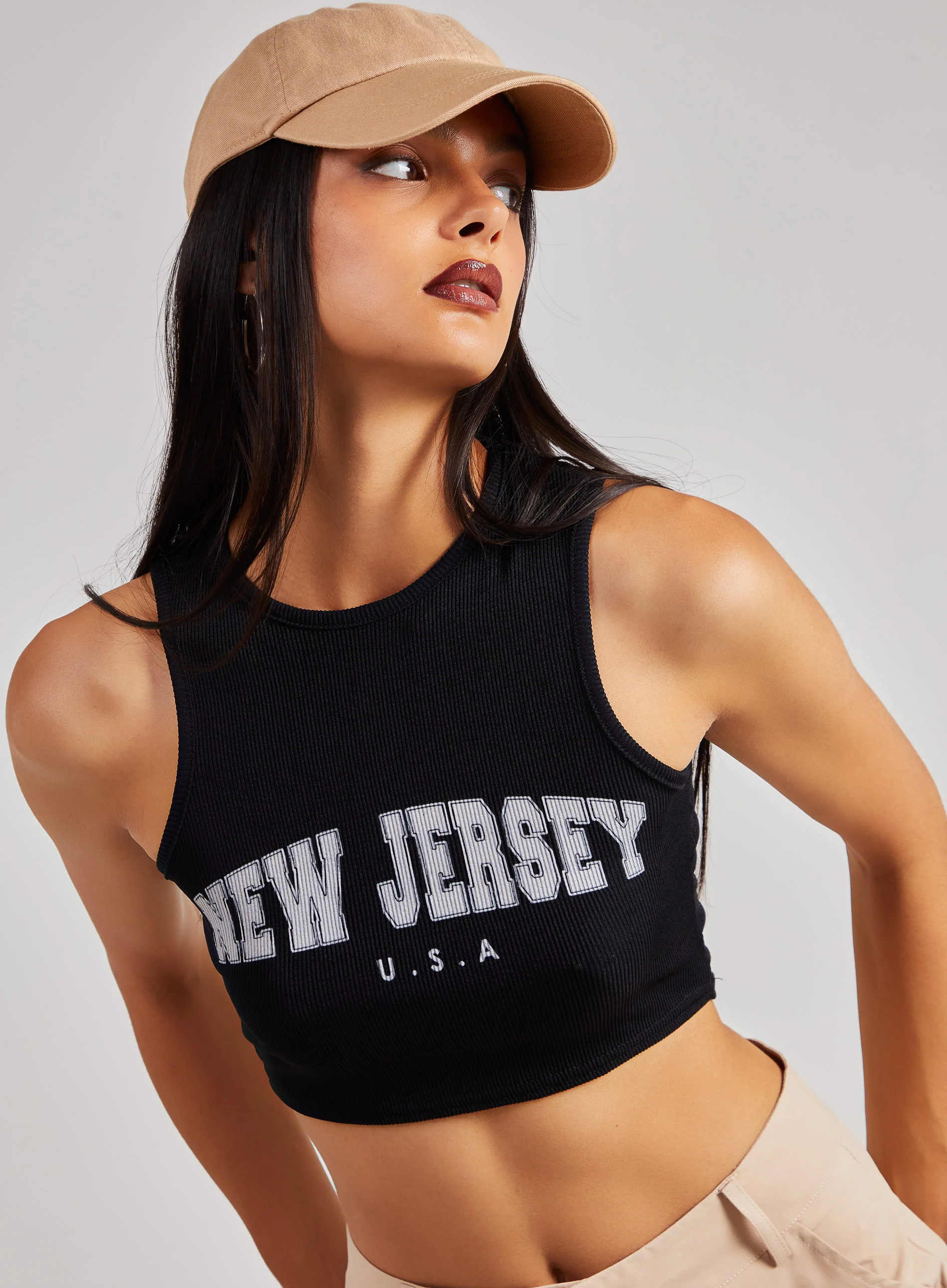 Printed Ribbed Crop Top - Image 3