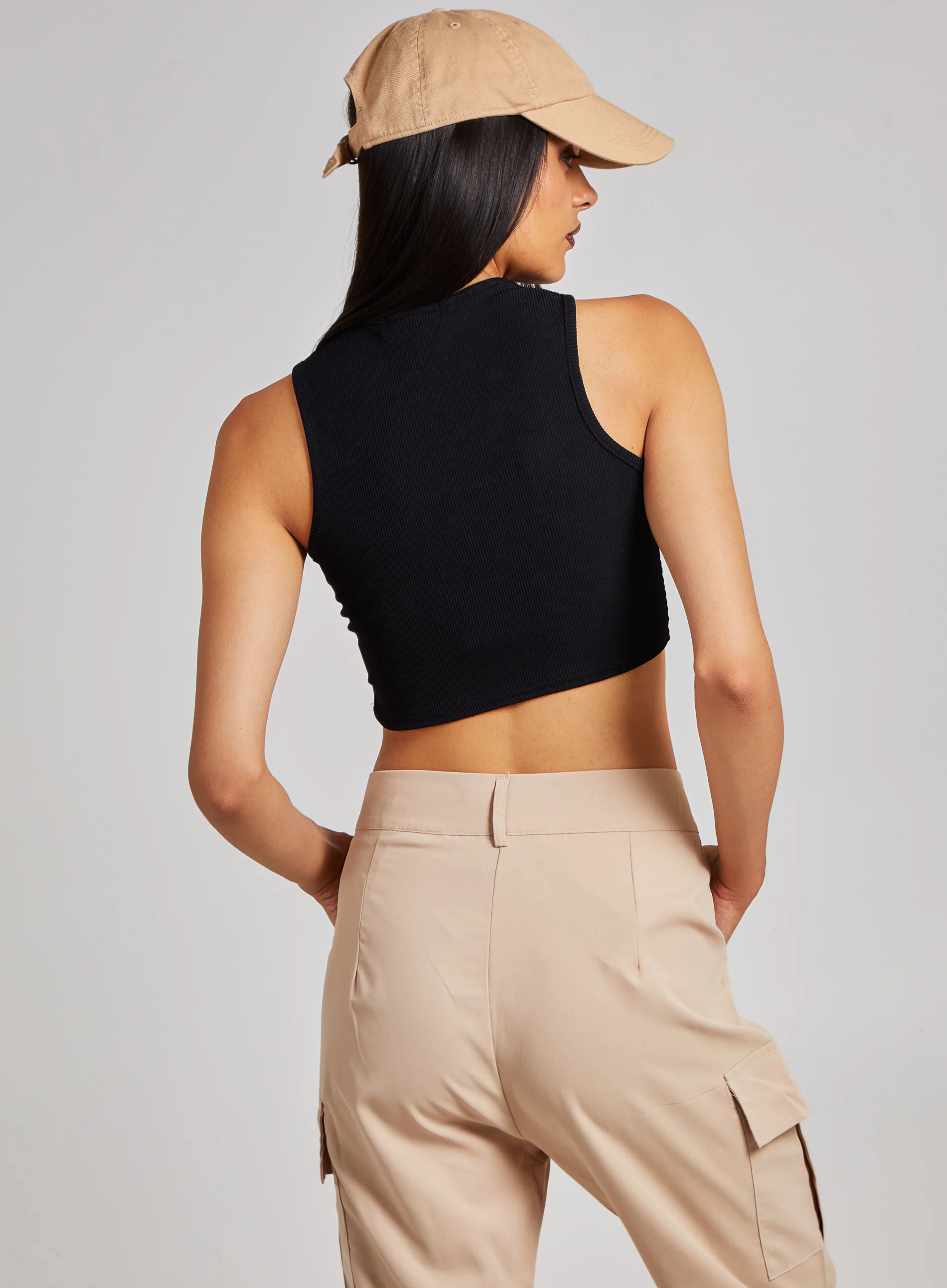 Printed Ribbed Crop Top - Image 4
