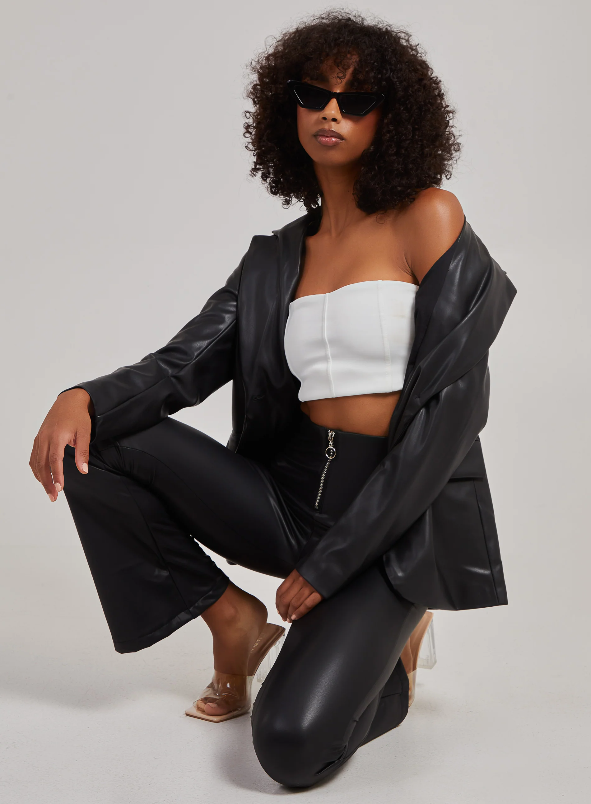 PU Wide Leg Trousers - Image 4
