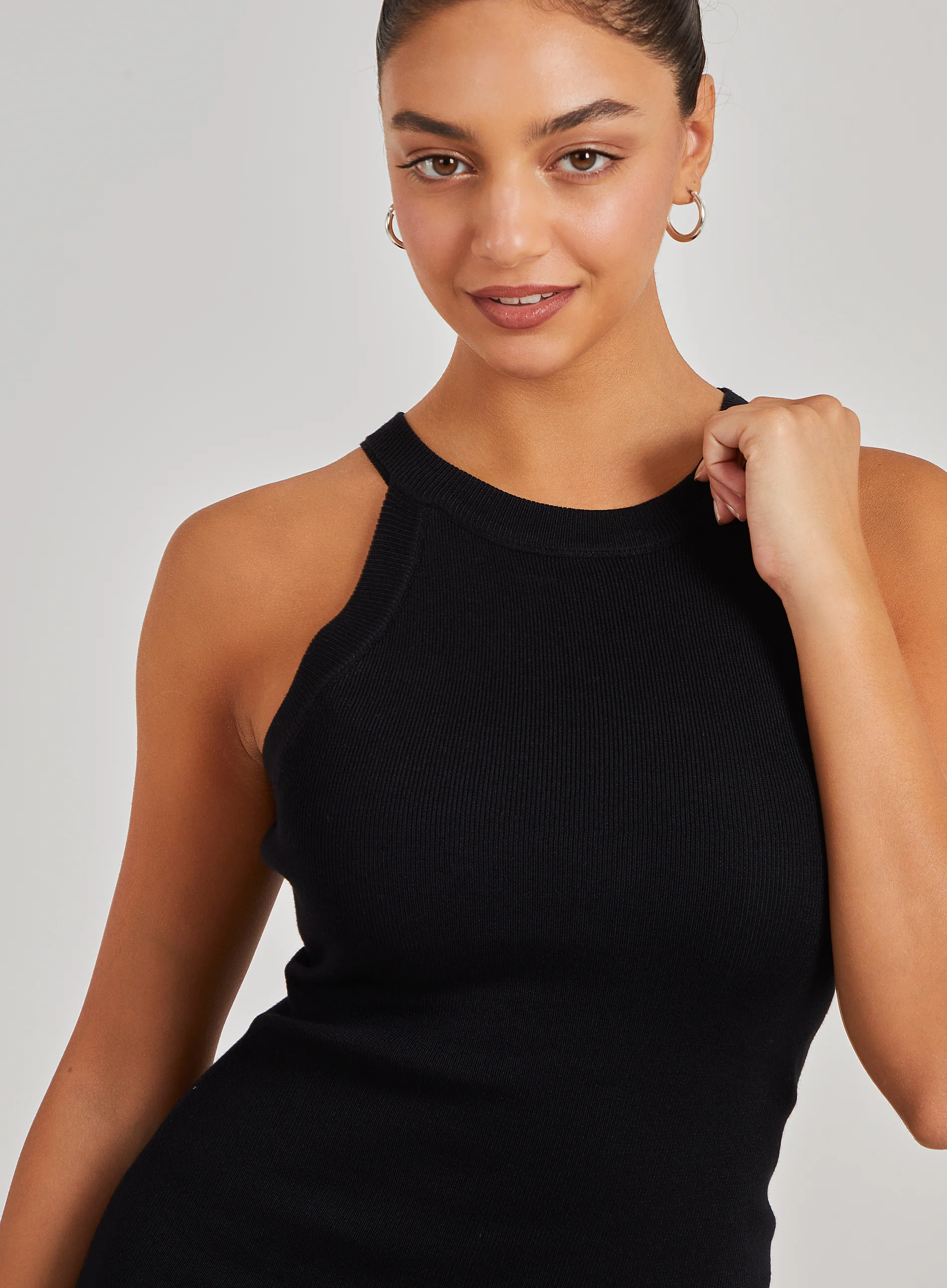 Racer Back Ribbed Mini Dress - Image 3