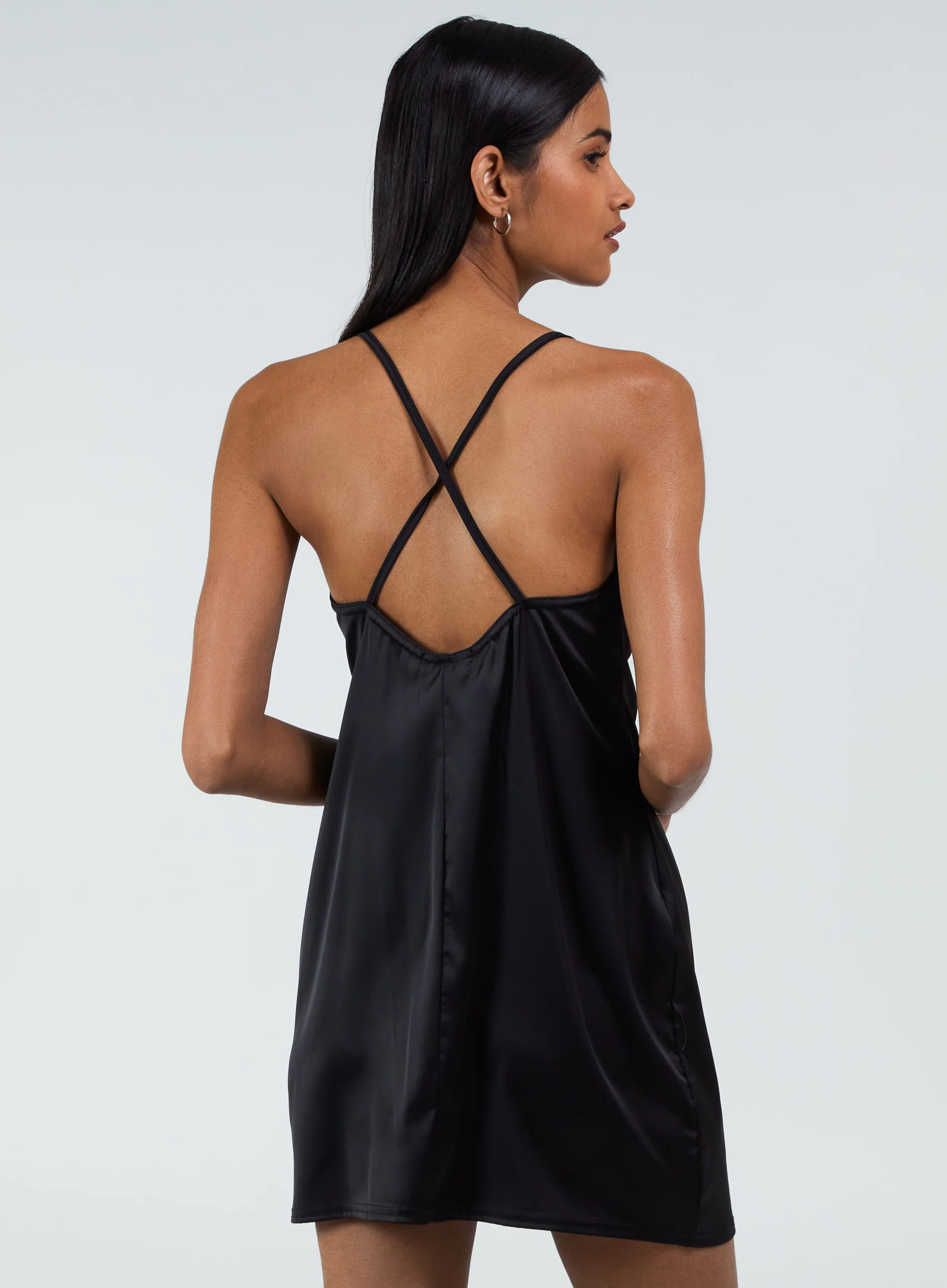 Satin Cowl Neck Mini Dress - Image 5