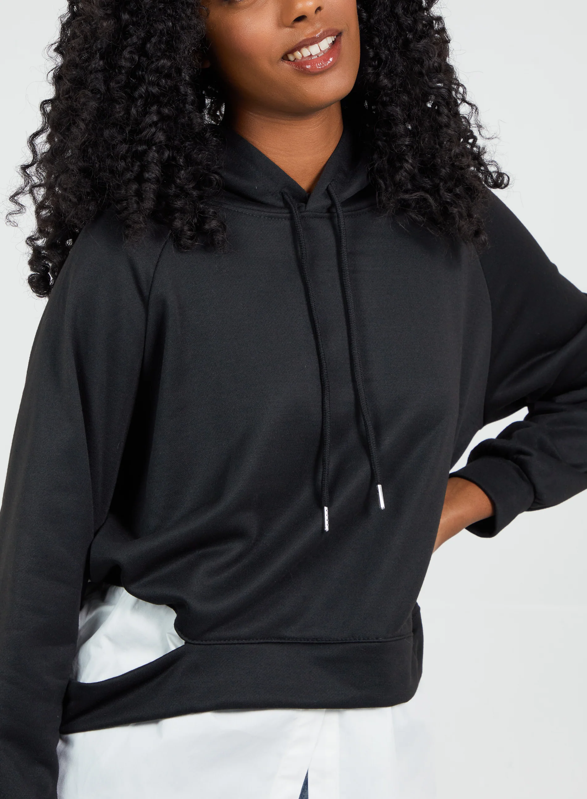 Shirt Hem Crop Hoodie - Image 4