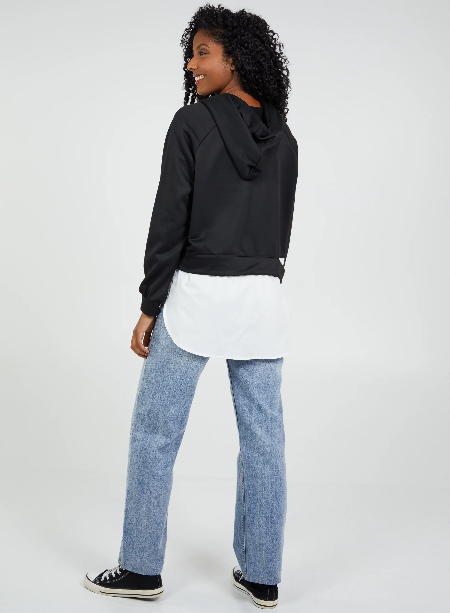 Shirt Hem Crop Hoodie - Image 5