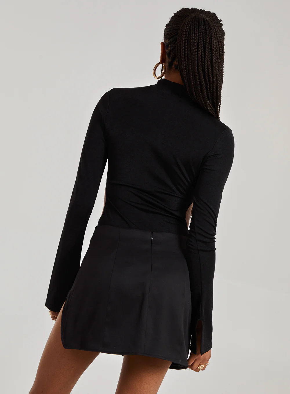 Slinky Cut Out Flare Sleeve Bodysuit - Image 4