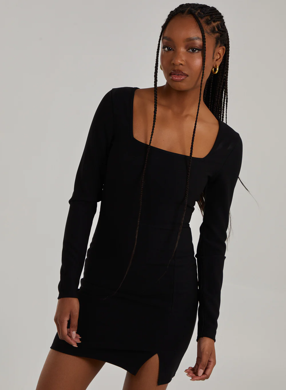 Square Neck Long Sleeve Dress - Image 3