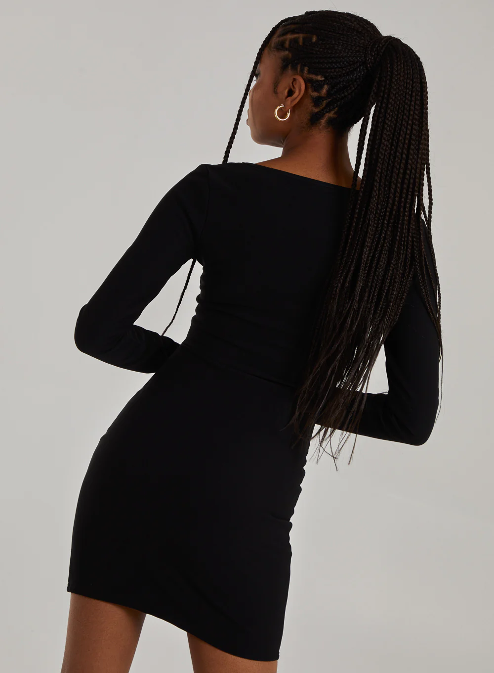 Square Neck Long Sleeve Dress - Image 4