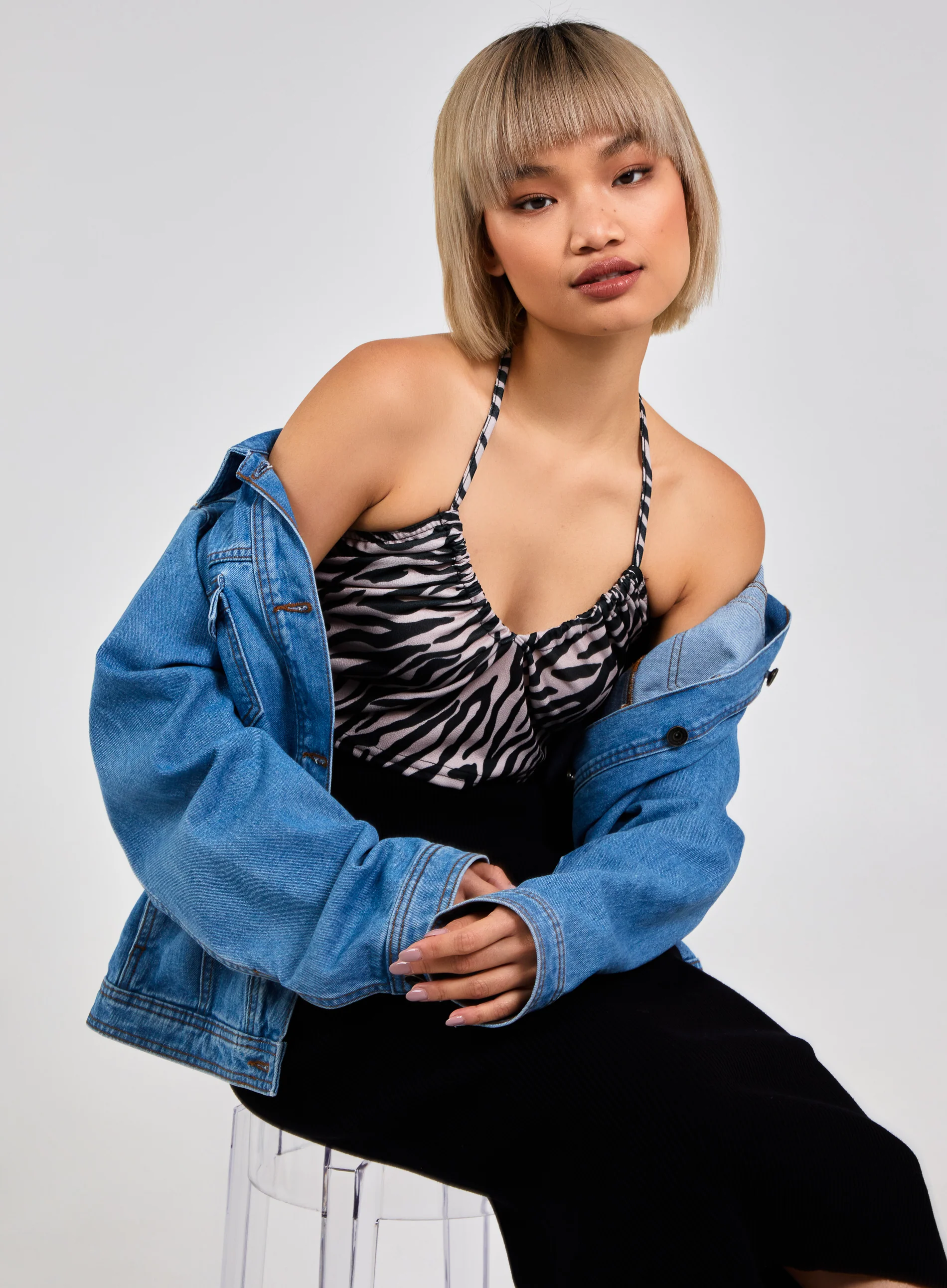 Zebra Print Halter Neck Top - Image 3