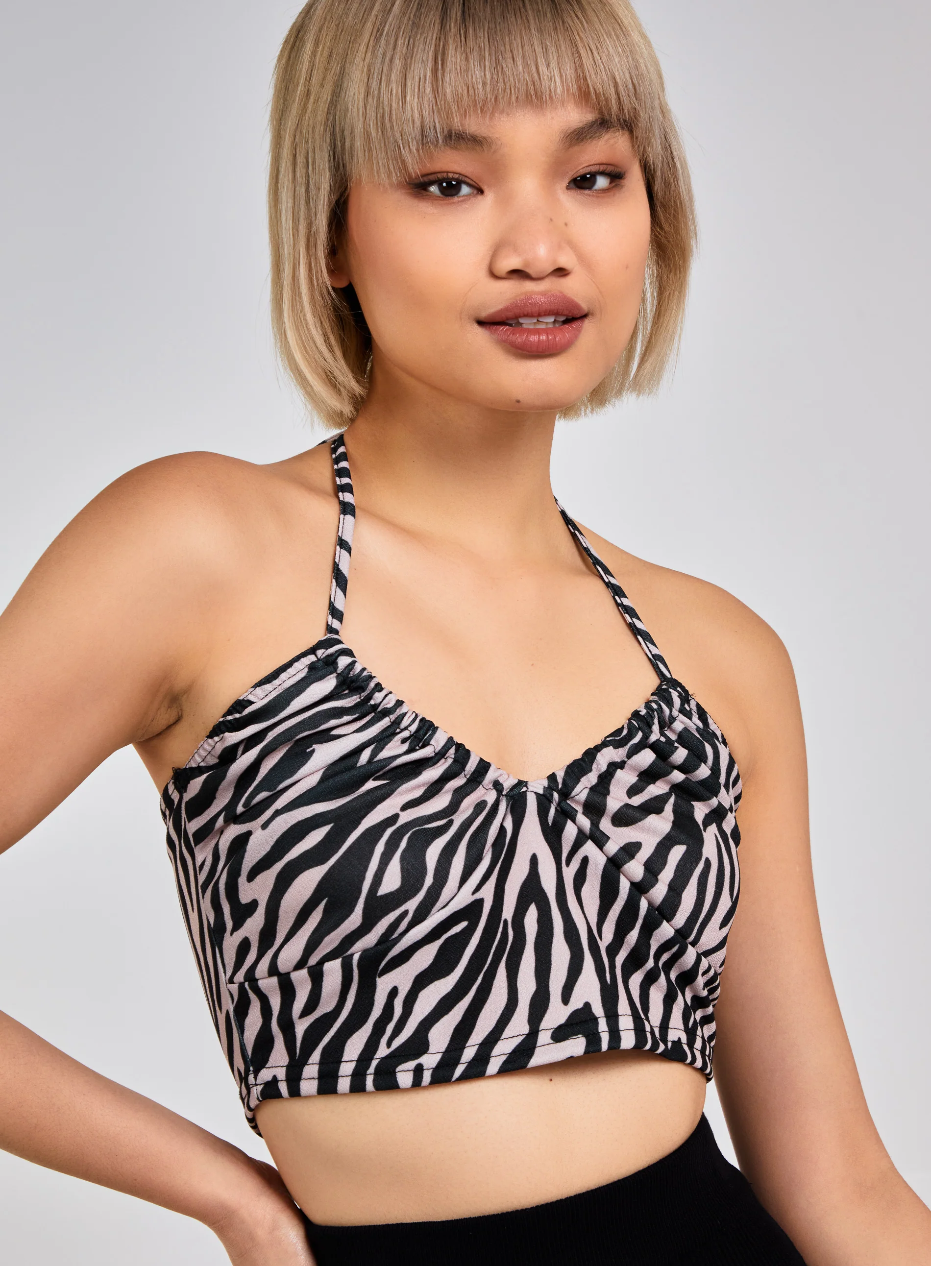 Zebra Print Halter Neck Top - Image 4