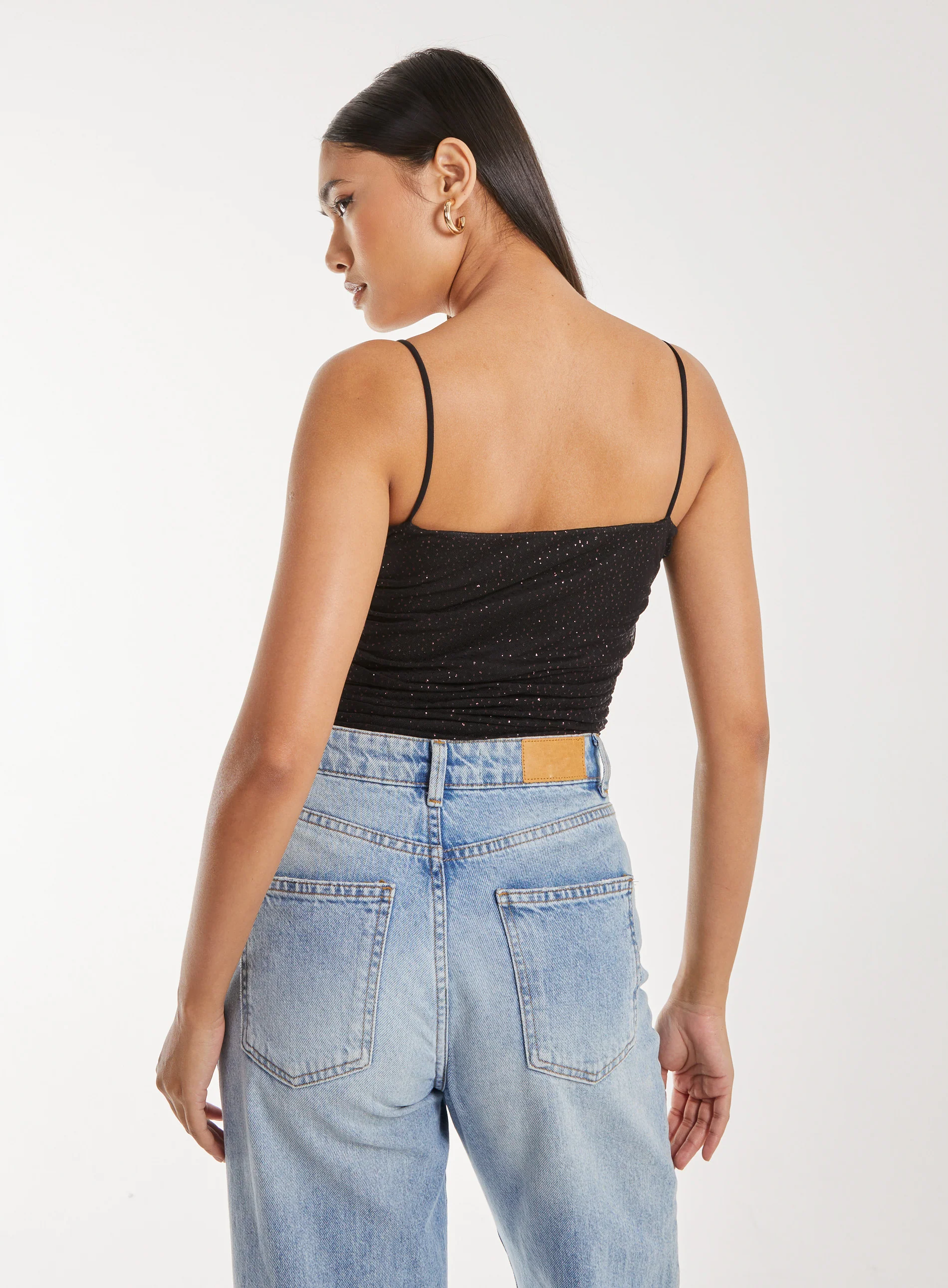 Strappy Sparkle Mesh Bodysuit - Image 4