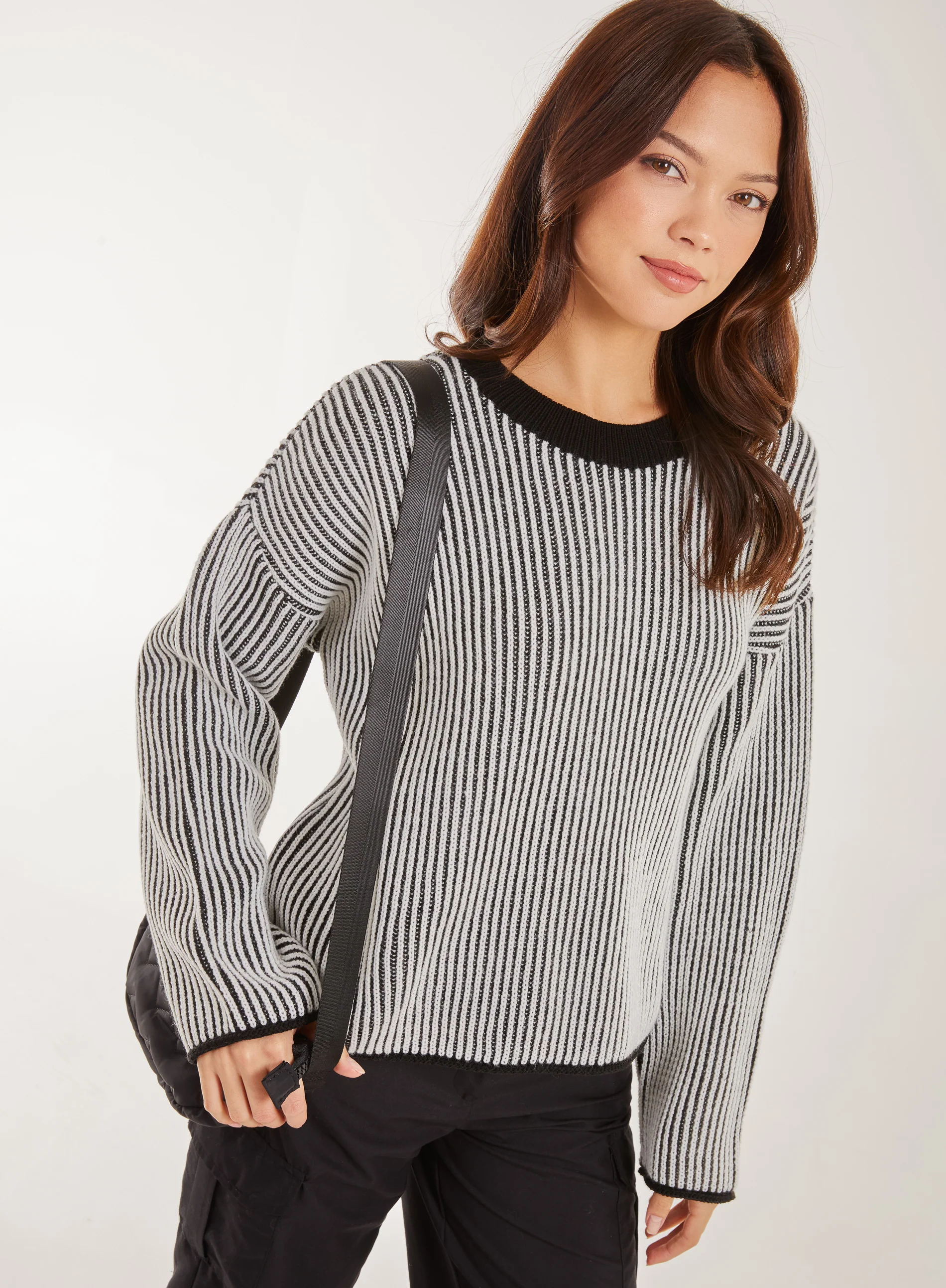 Striped Ribbed Long Sleeve Jumper
