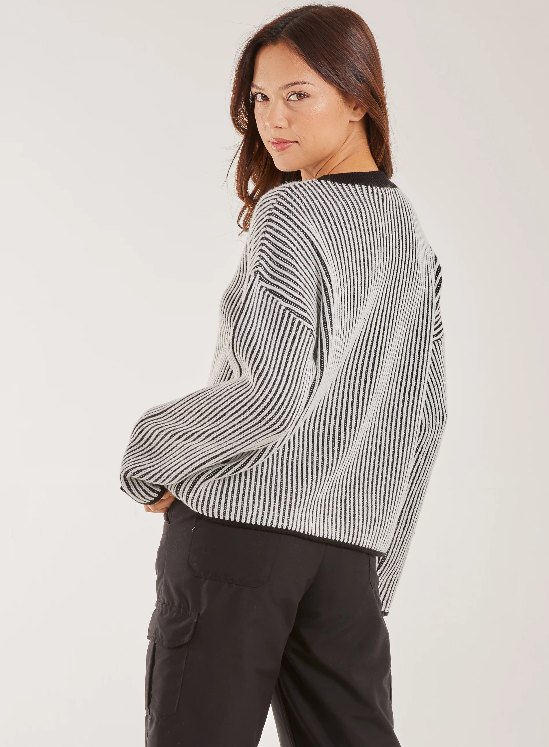 Striped Ribbed Long Sleeve Jumper - Image 5